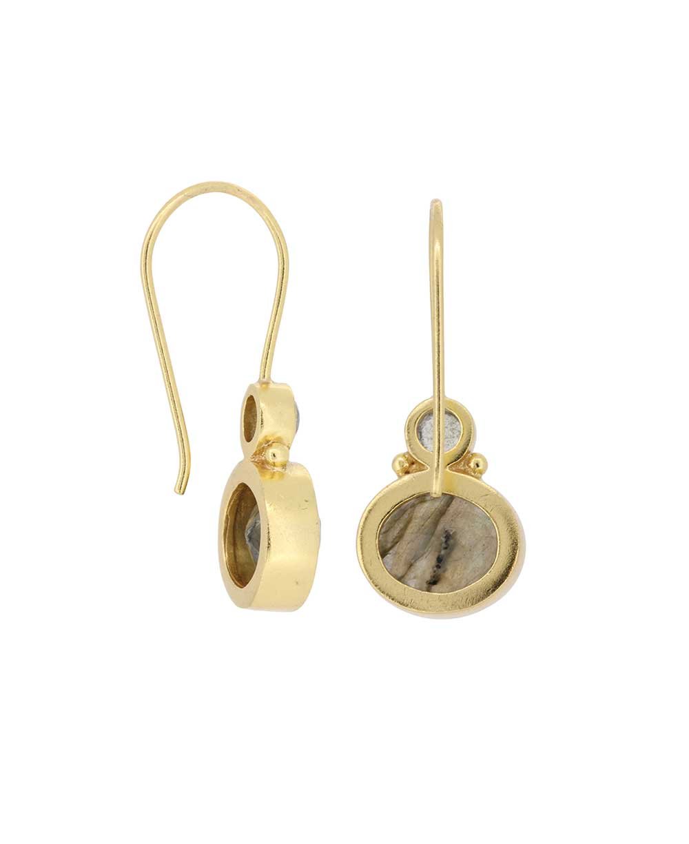 Gold-Plated Earrings with Labradorite Stones、mySite、topwebapps