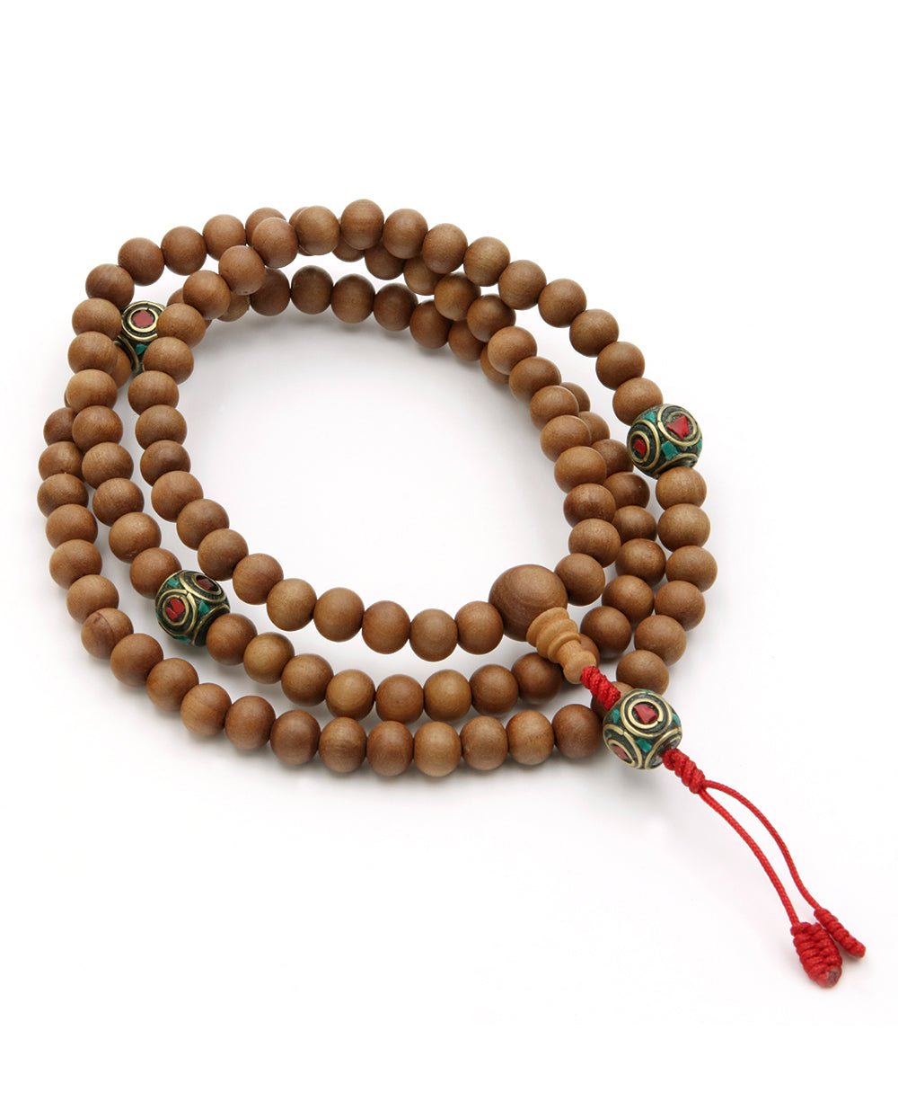Wooden Meditation Mala with Inlay Counters, 108 Beads、mySite、topwebapps