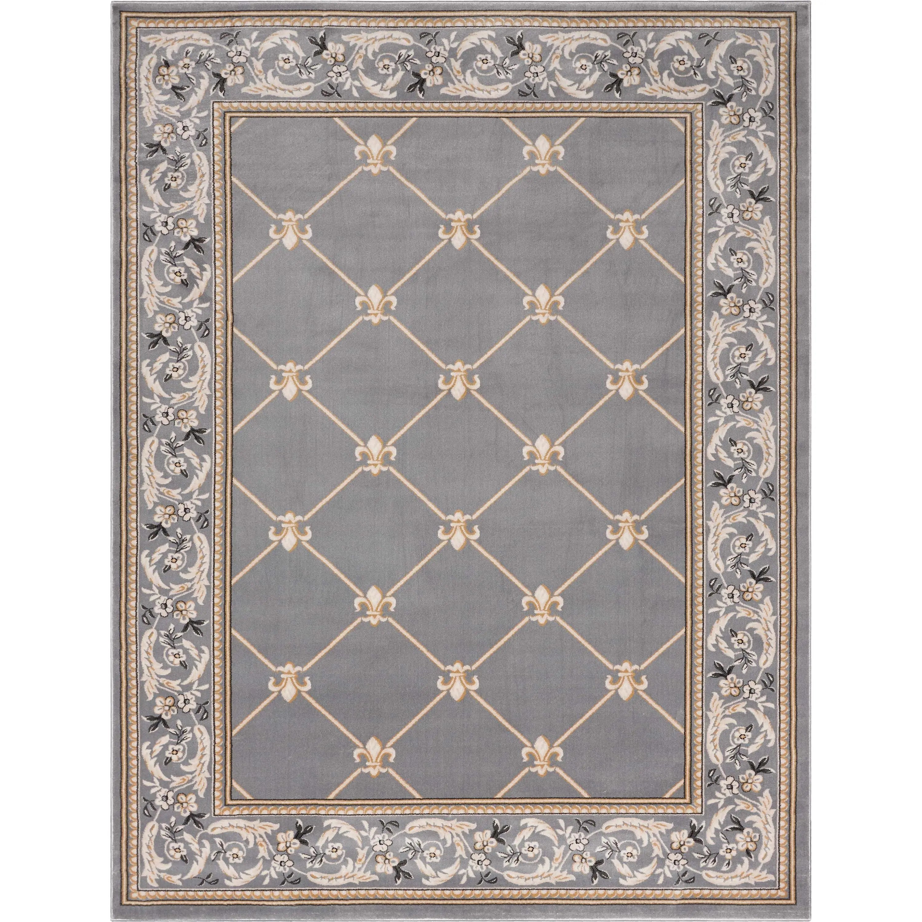 Fleur De Lis Grey Traditional Rug、mySite、gigharbornorthrealestate