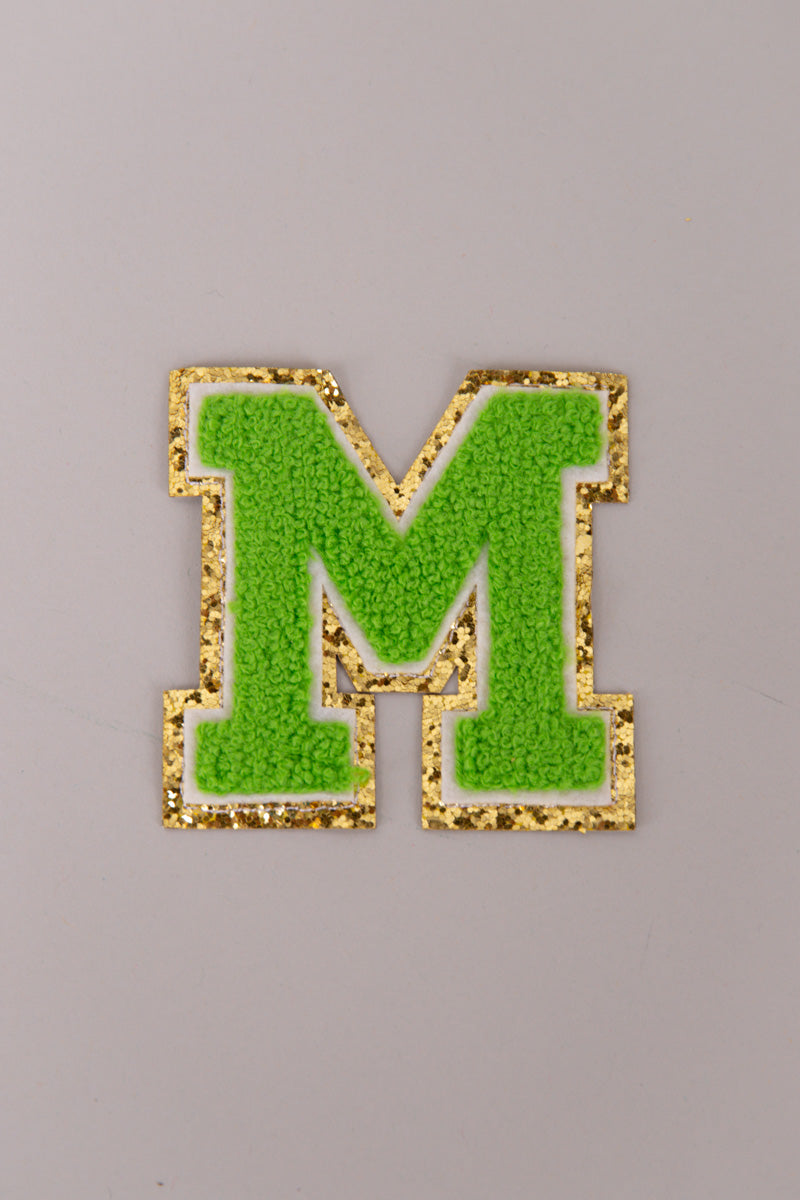 Chenille Adhesive Patch Letters - Green 5.5cm、mySite、hinf8tx79