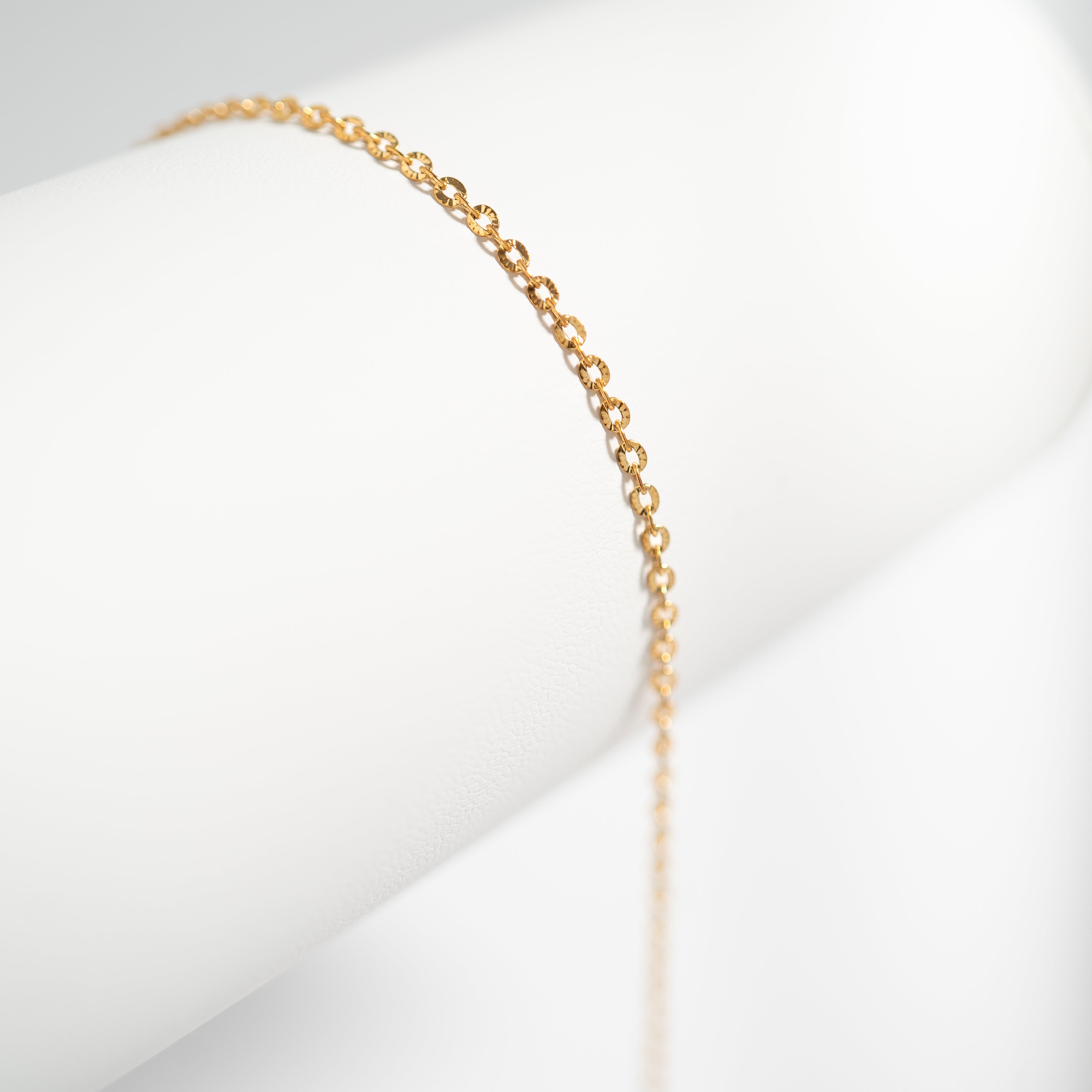 18K Gold PVD Stainless Steel Crimped Oval Link Chain Necklace / CHN3012、mySite、dreamappss