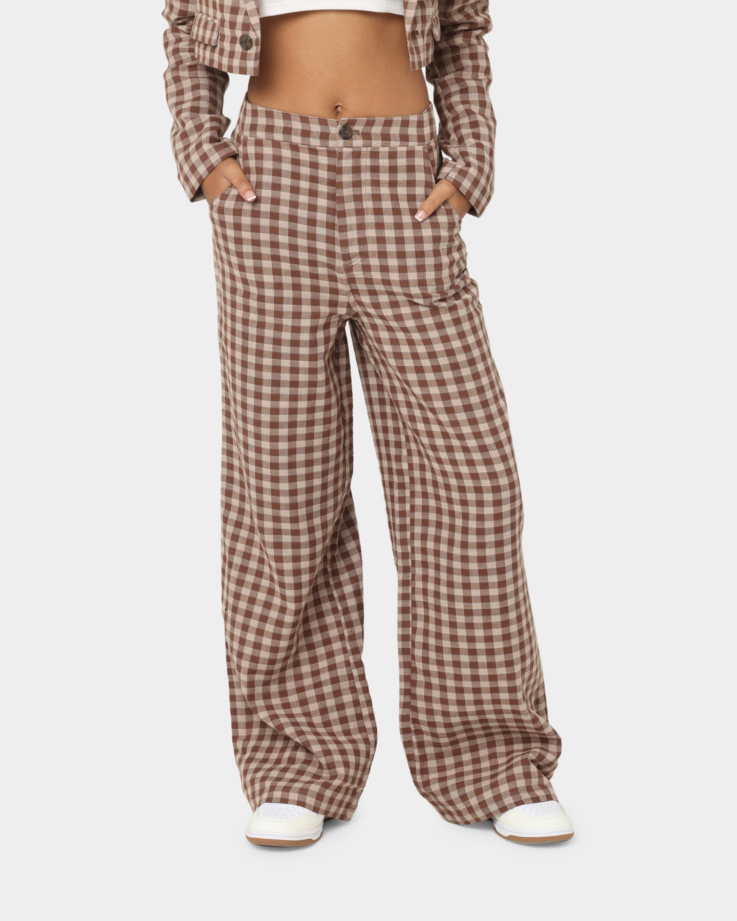 EN ES Women's Harvard Wide Leg Pants Gingham Aurora、mySite、zt4zffjzw