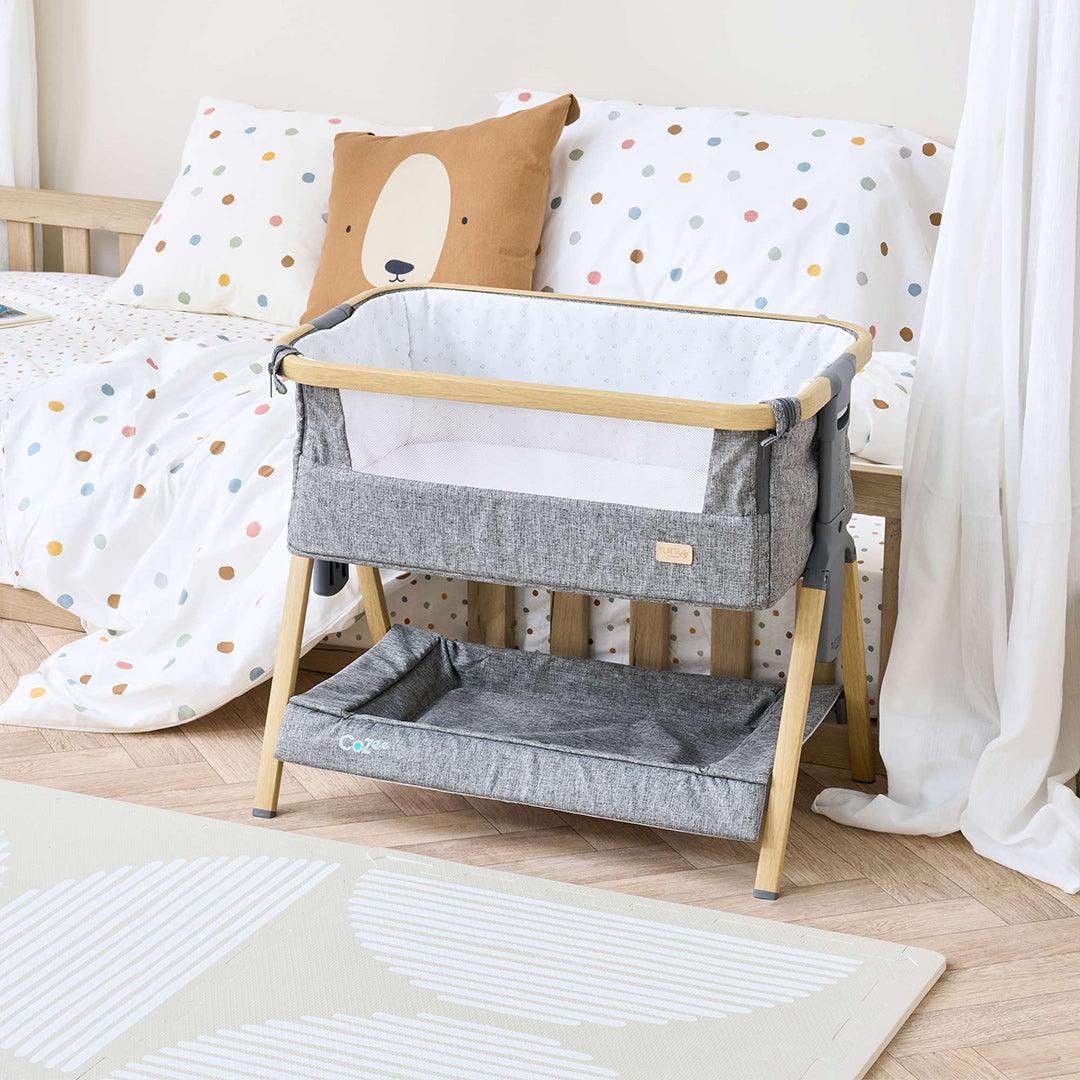  Tutti Bambini Cozee Mini Me Play Crib - Oak/Charcoal、mySite、merchandisen