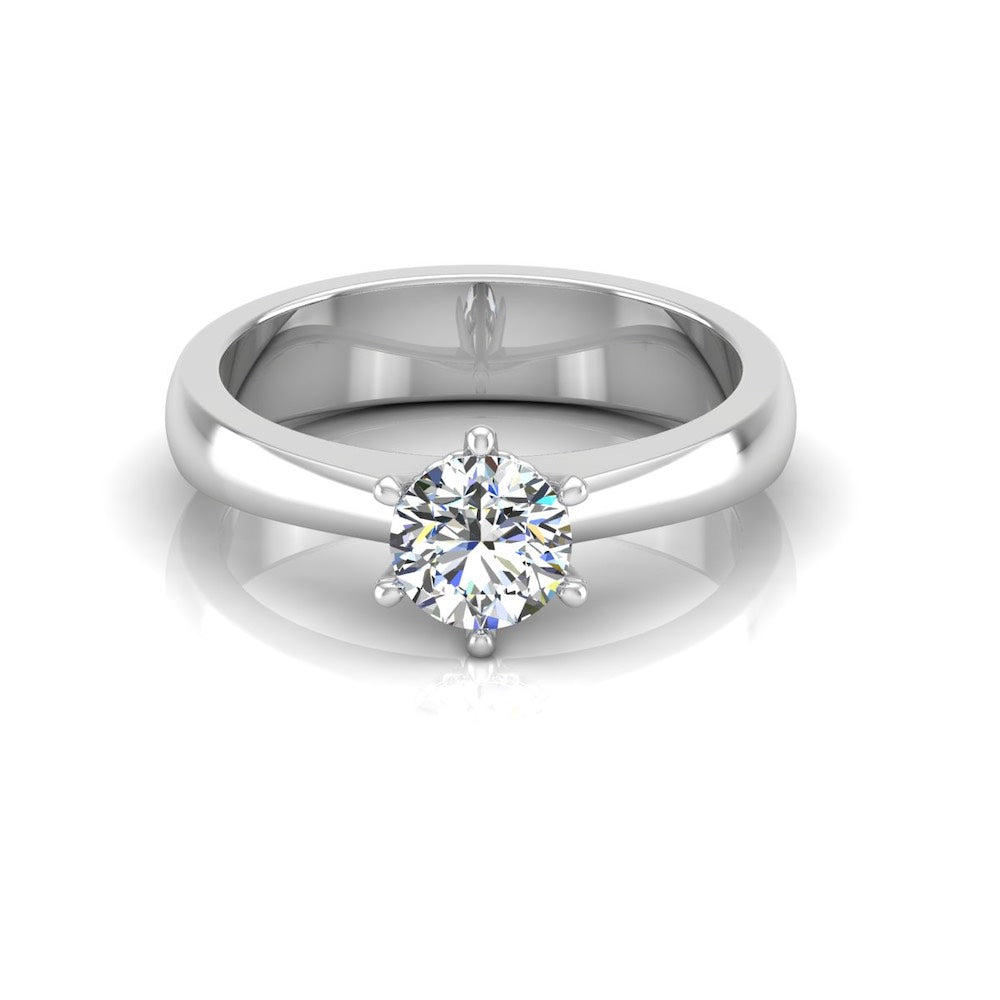 Raised Solitaire Brilliant Cut Moissanite Engagement Ring、mySite、hinf8tx79