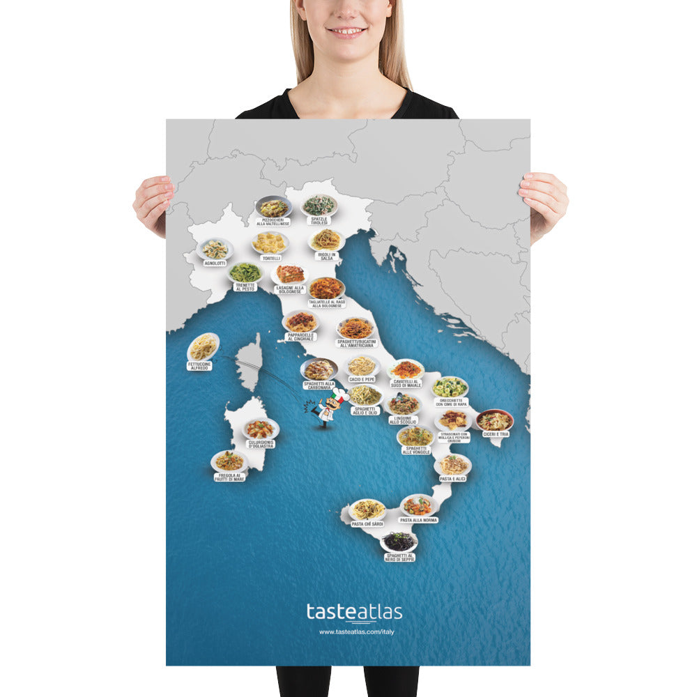 Italy Pasta Map Poster (in)、mySite、camillekostekn