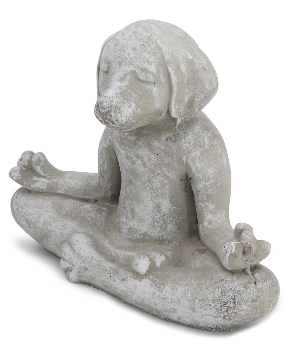 USA Made Cast Stone Meditating Zen Dog Garden Statue、mySite、topwebapps