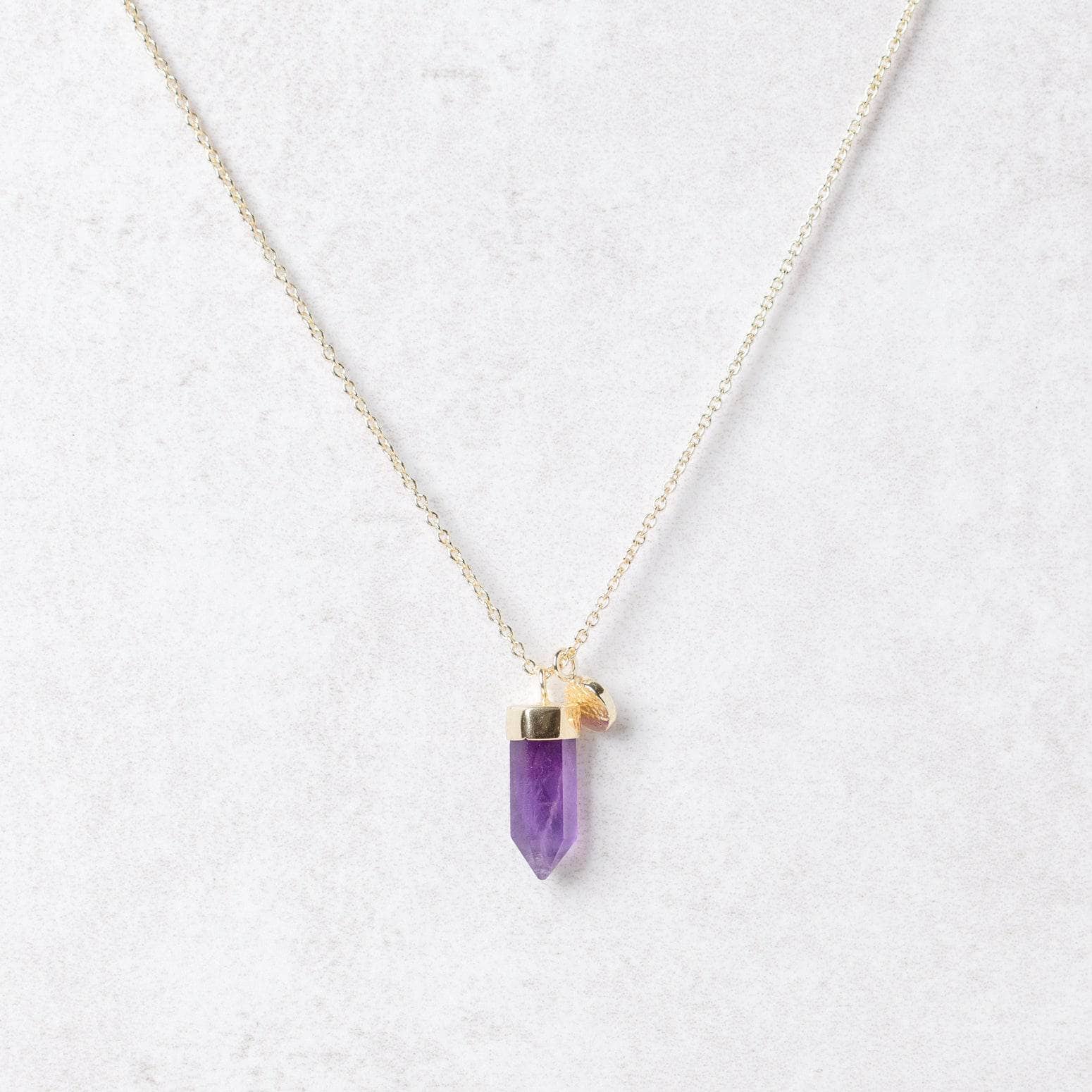 Delicate Amethyst Crystal Point Necklace、mySite、hinf8tx79