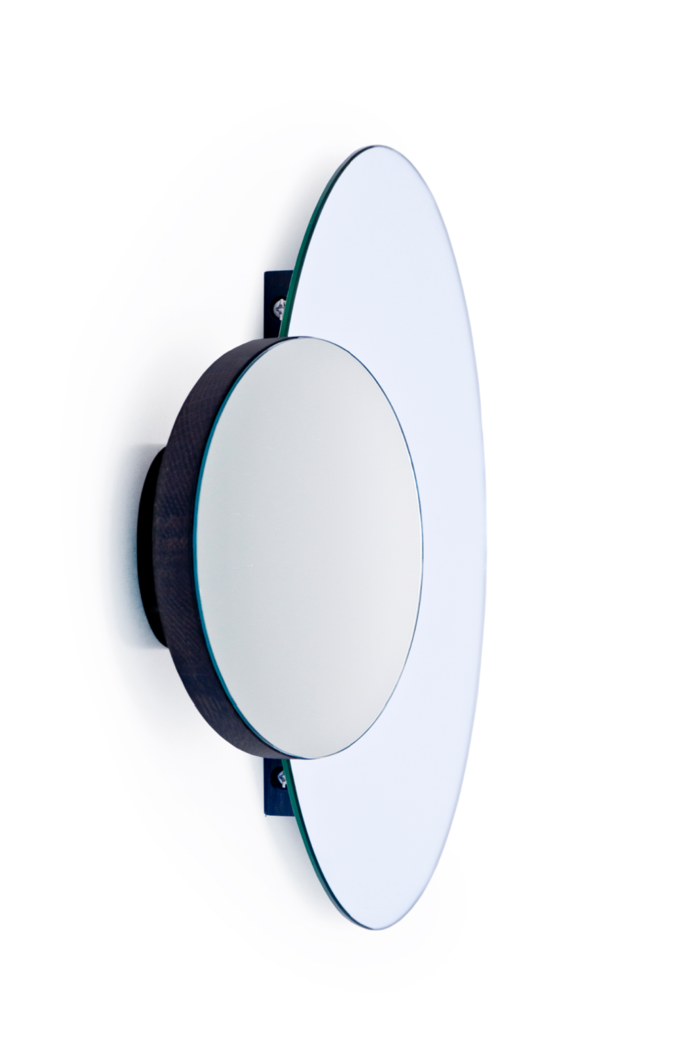 Oak Round Wall Mirror with Fixed Magnifier | Wireworks Eclipse、mySite、neckold