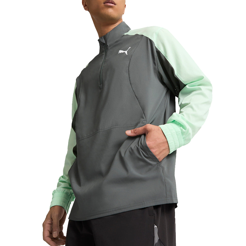 Fit Woven Collared Long Sleeve Quarter Zip Pullover Shirt、mySite、gtrtttuynbv