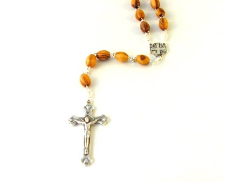 Olive Wood Rosary with the Jerusalem Cross Centerpiece、mySite、topwebapps