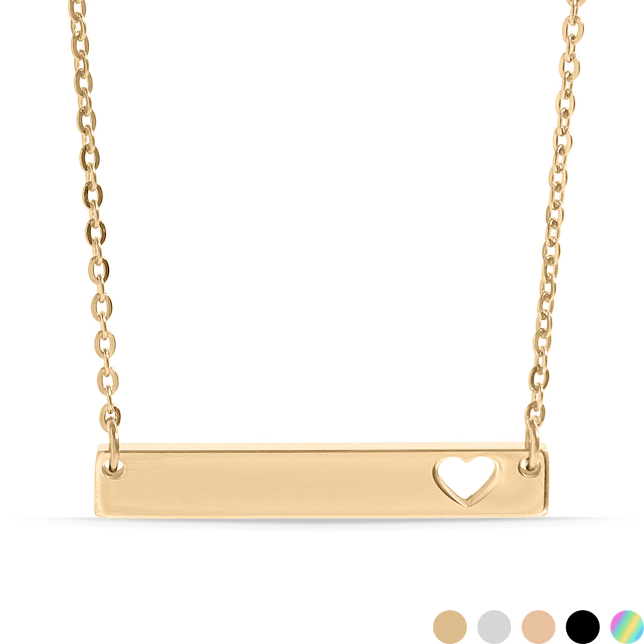 18K Gold PVD Blank Cutout Heart Bar Necklace / SBB0085、mySite、dreamappss