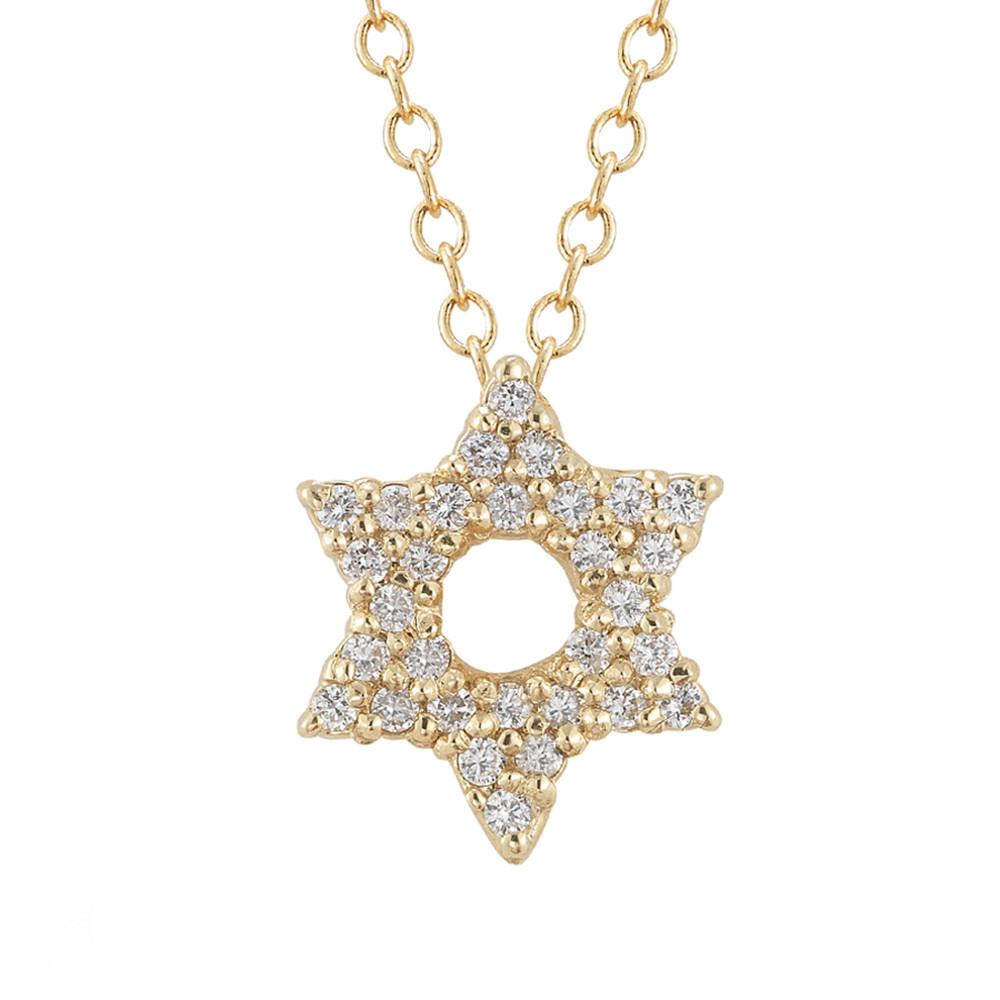 Diamond Star Of David Necklace In Yellow Gold、mySite、topwebapps
