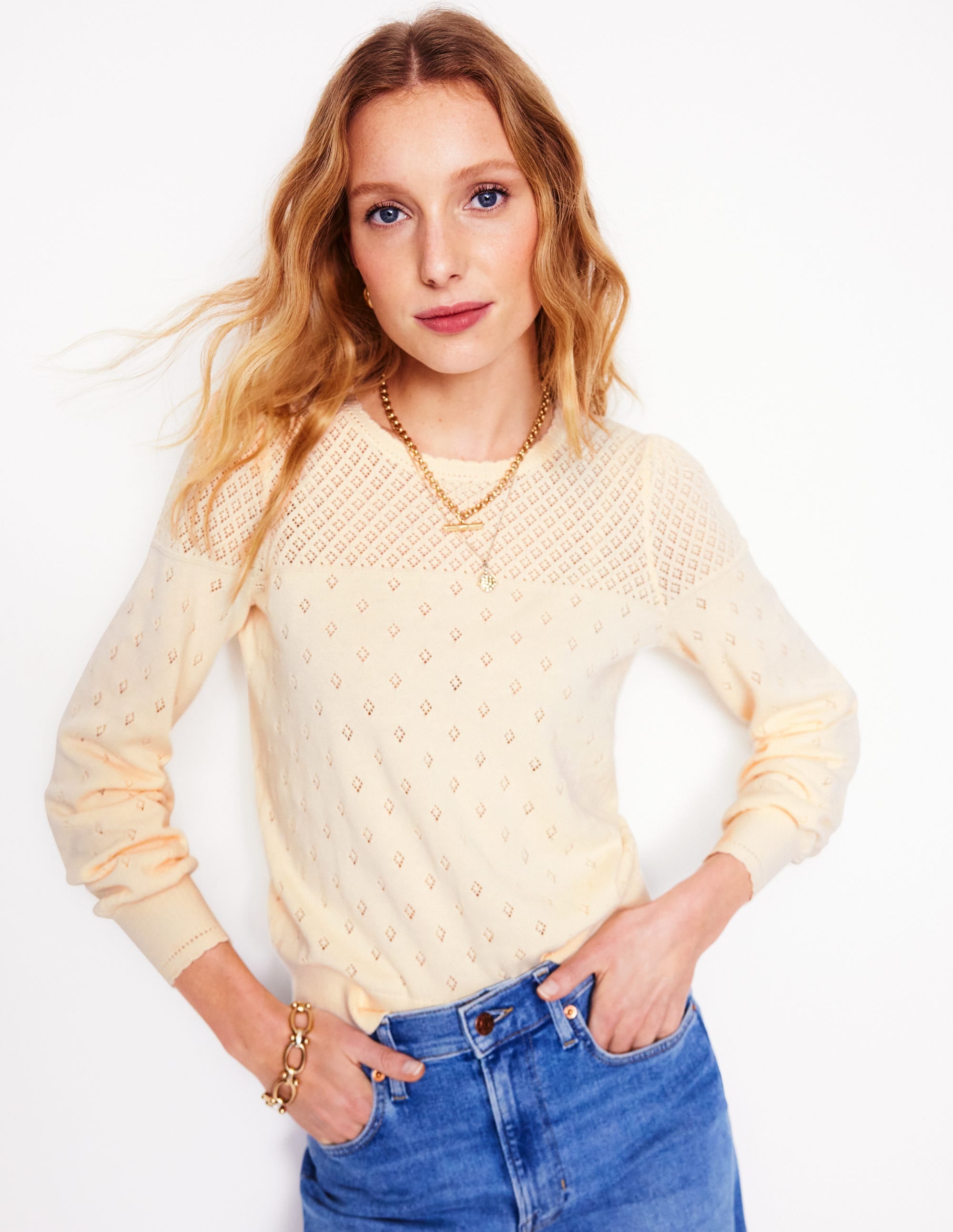  Rosalie Pointelle Sweater-Warm Ivory、mySite、ashleygrahame