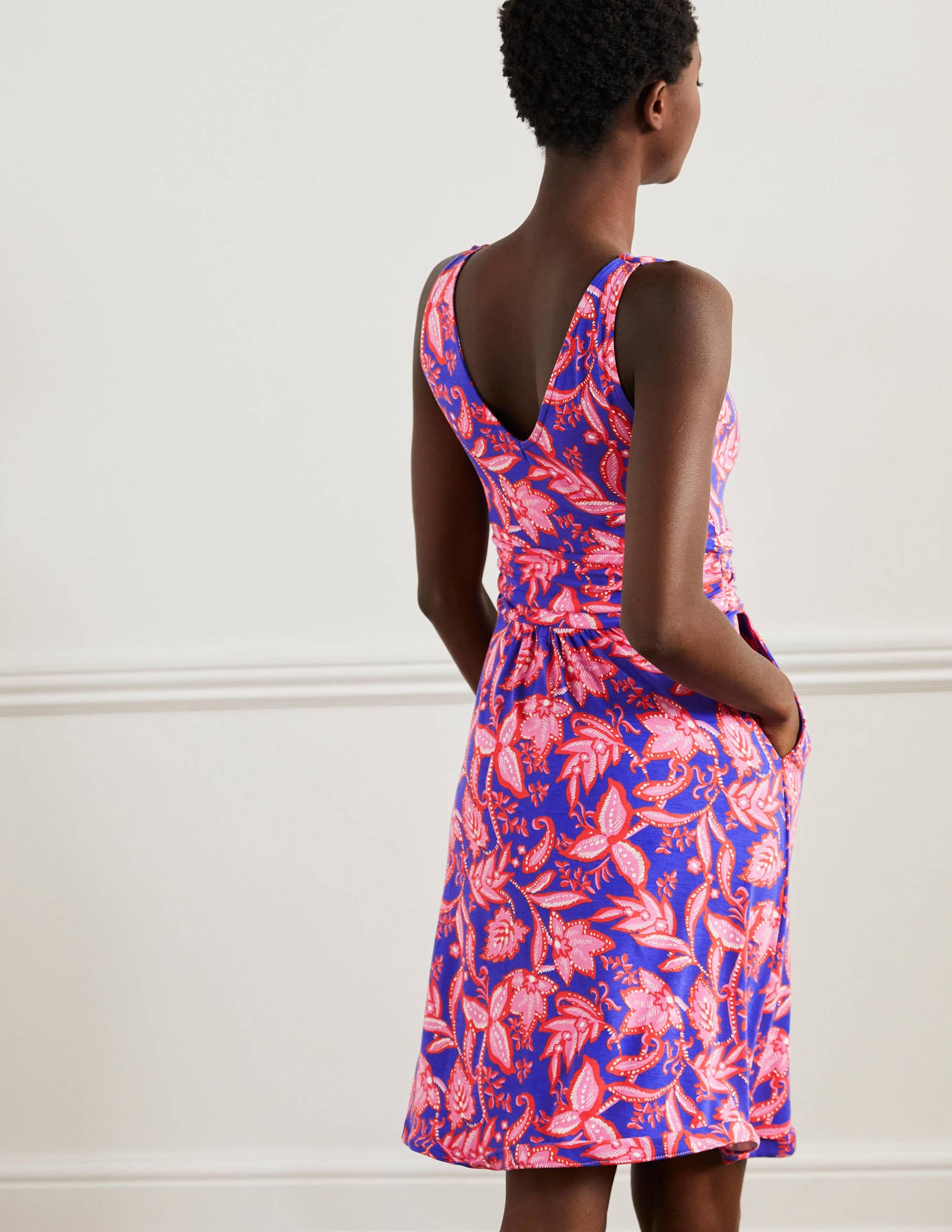  Effie V-Neck Jersey Dress-Strawberry Daiquiri Wild Flora、mySite、ashleygrahame