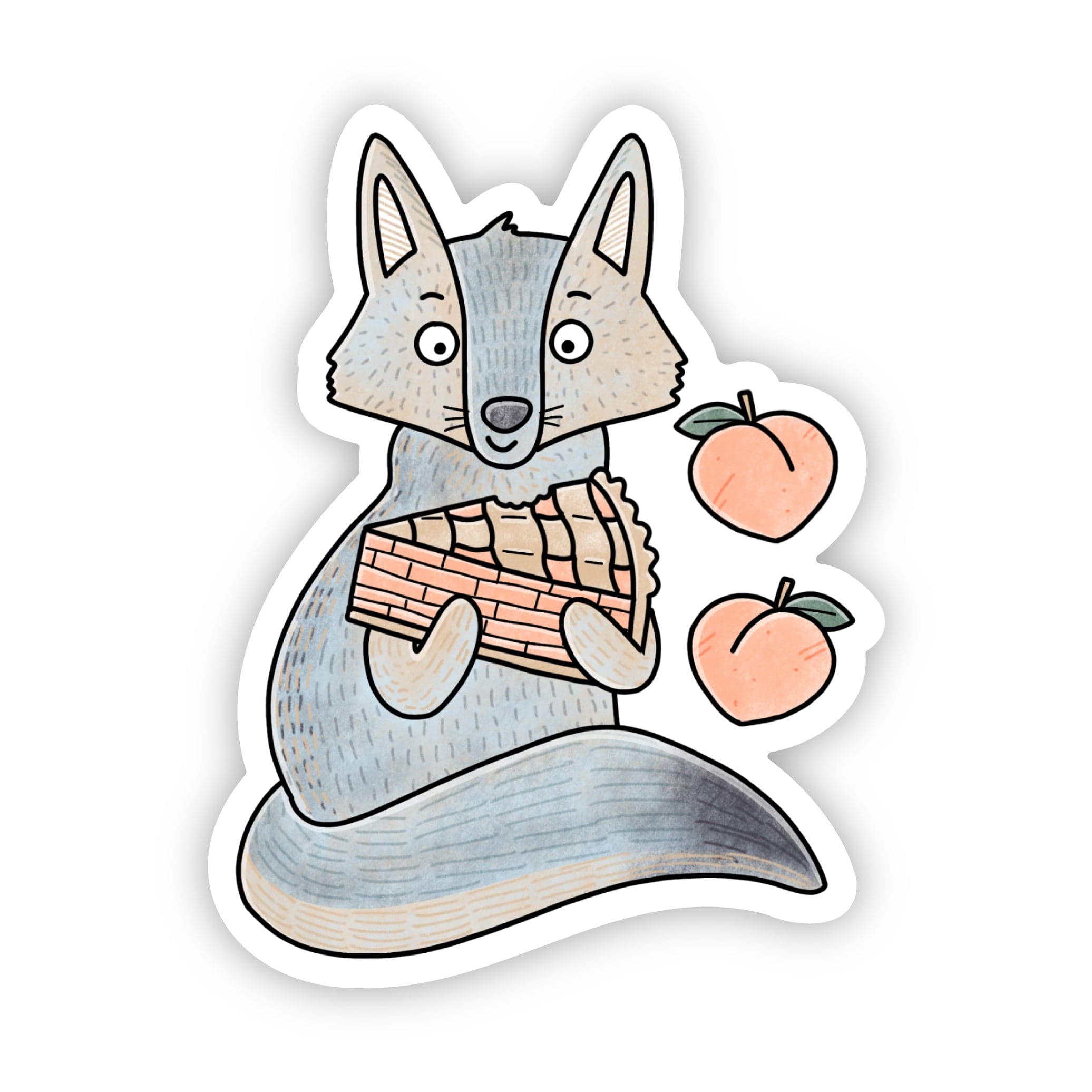  Gray Fox Peach Pie Delaware Sticker、mySite、elrpsem3k