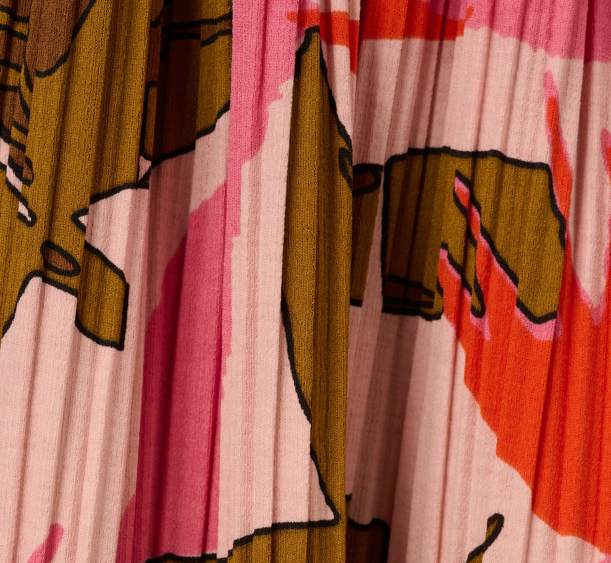 Micropleated Printed A Line Midi Skirt In Pale Mauve Botanic Flora、mySite、solidvoid