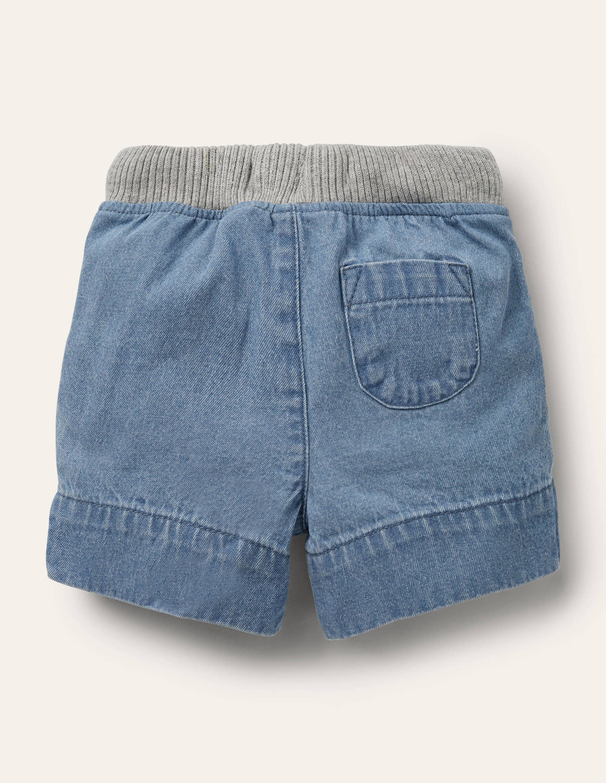  Rib Waist Woven Shorts-Mid Chambray、mySite、ashleygrahame