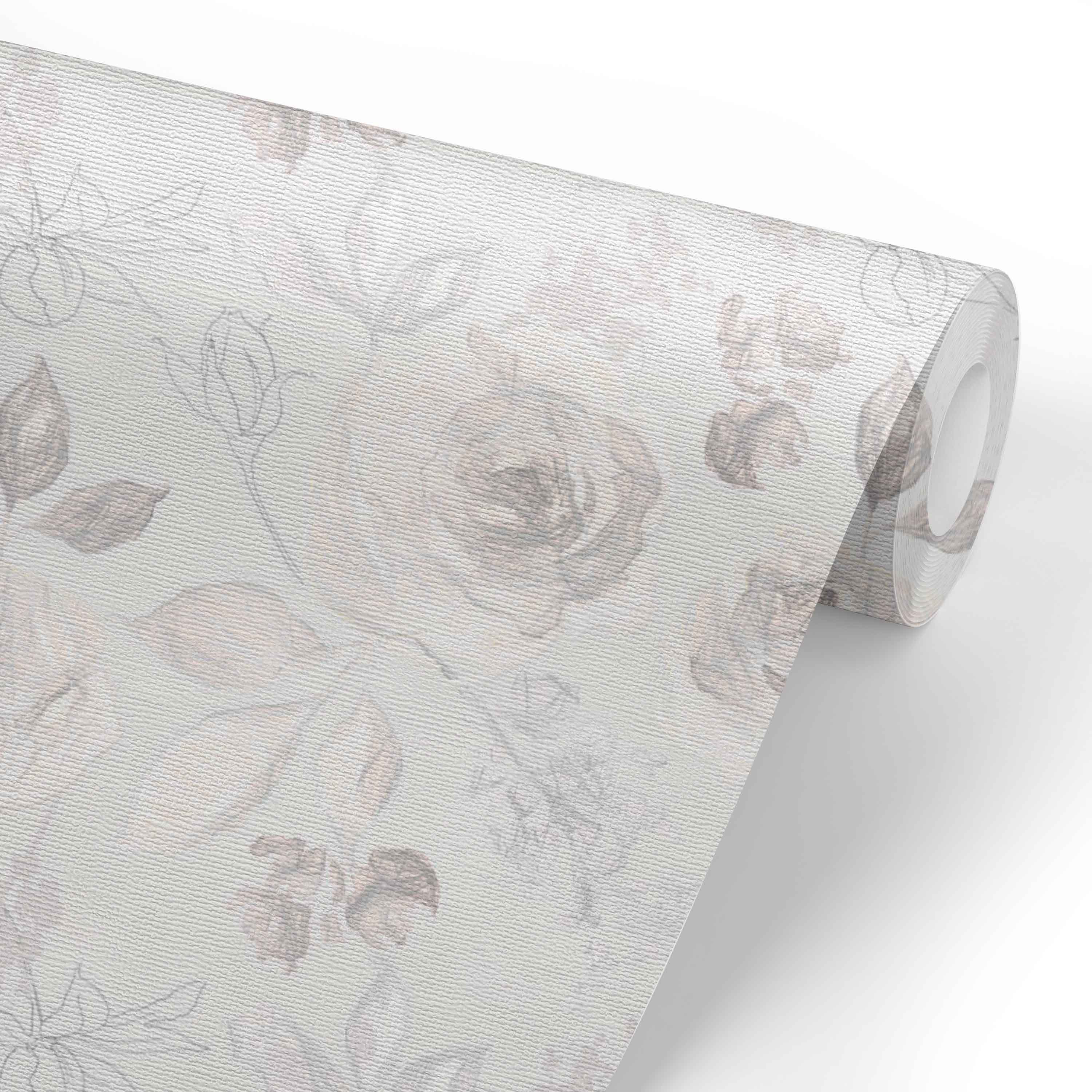  Ivy's Vintage Ivory Floral Removable Wallpaper、mySite、layawaytickets