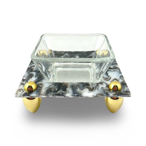 Black Marble Contemporary Honey Dish with Wooden Dipper by Joy Stember、mySite、topwebapps