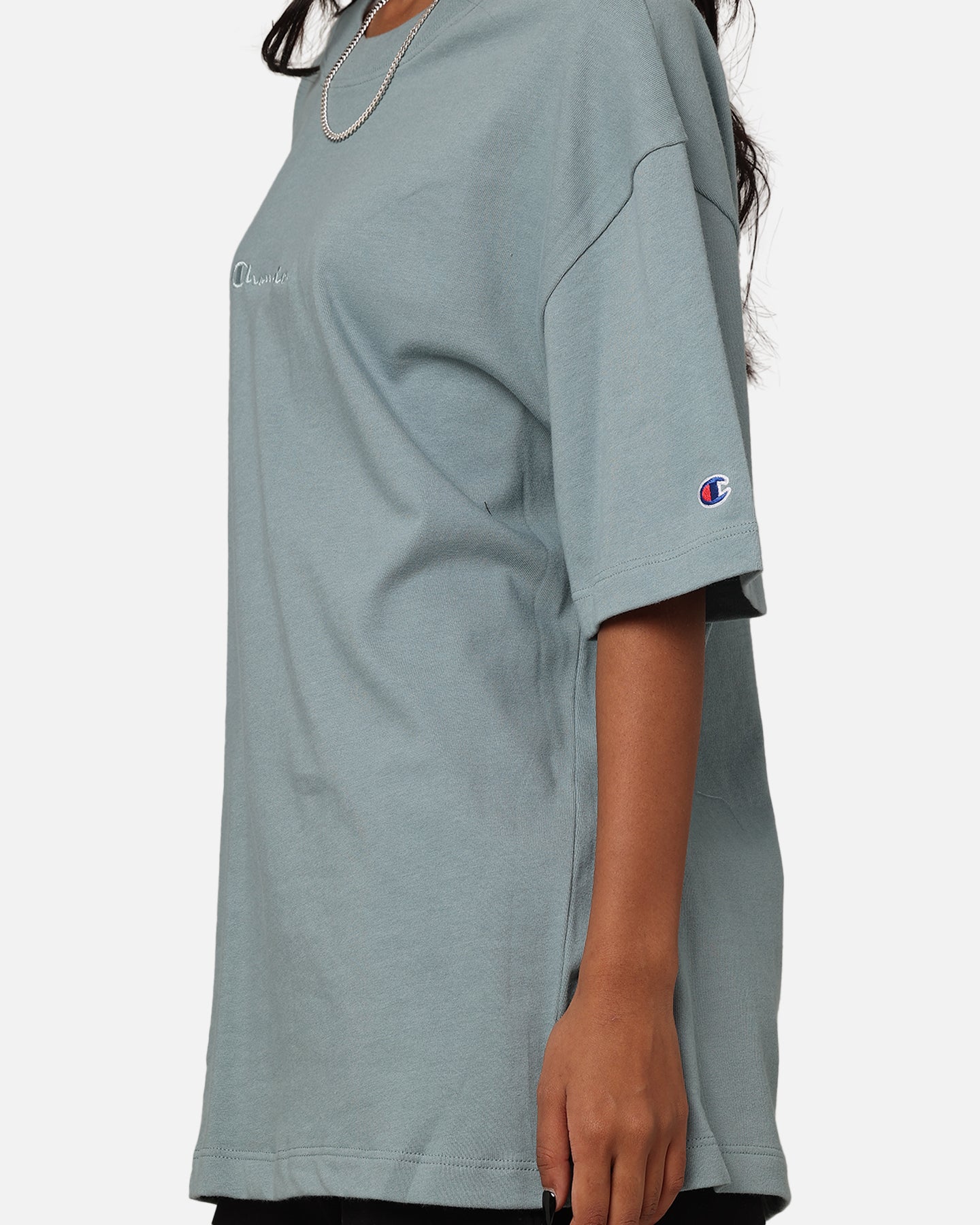 Champion Heritage New Script T-Shirt Sage Shimmer Green、mySite、zt4zffjzw