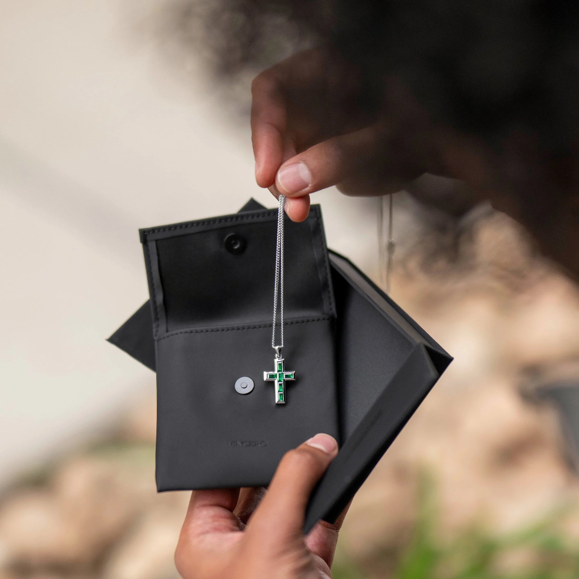 Stone Cross Pendant - Emerald、mySite、botmansion