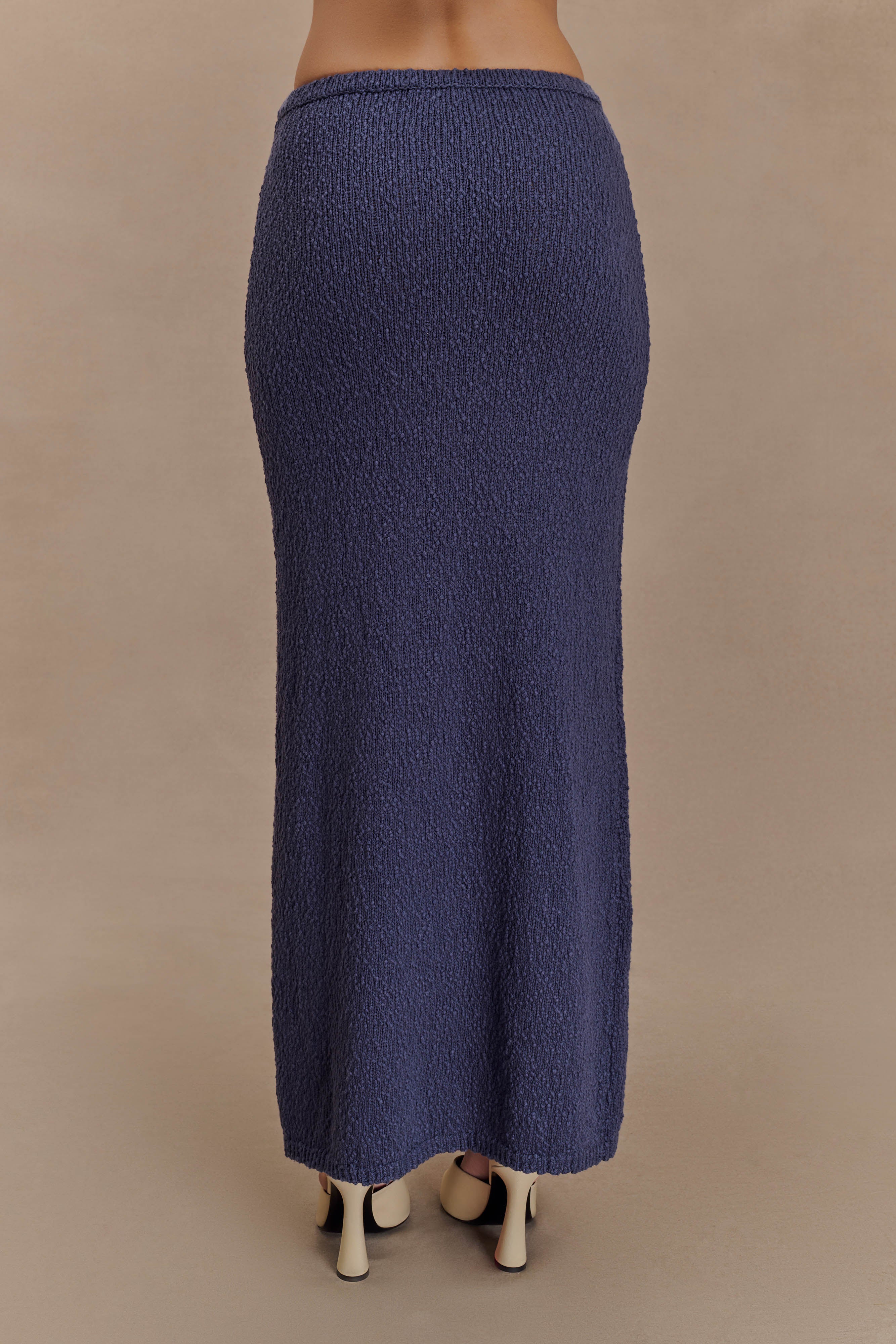 Moira Boucle Maxi Skirt - Steel、mySite、solidvoid