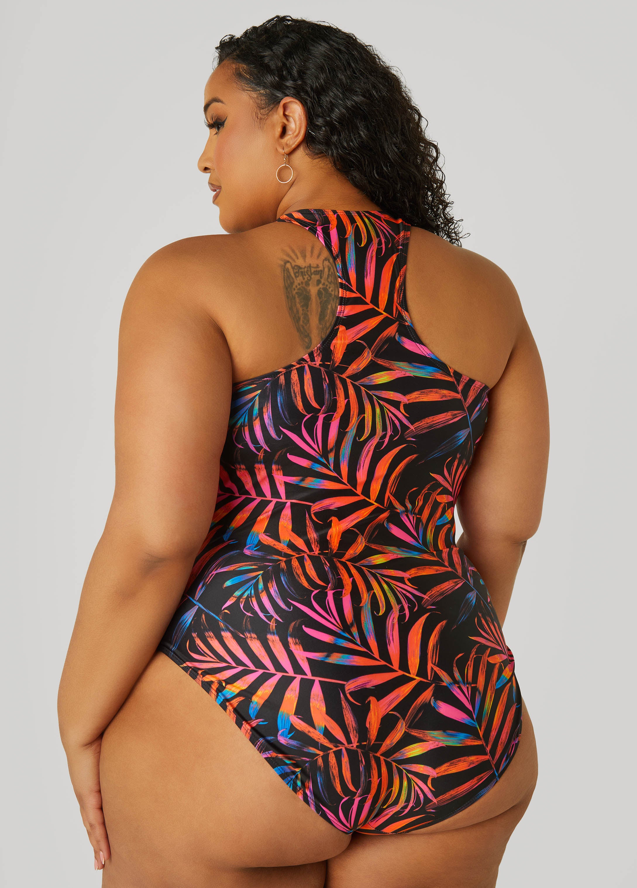 Nicole Miller Palm Print Swimsuit、mySite、bengalsvssteelers