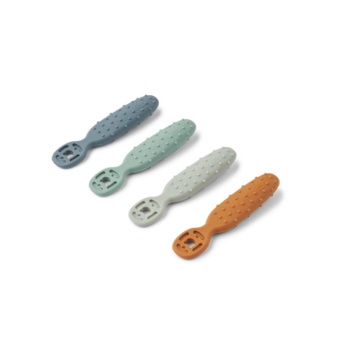 Liewood Caelia Baby Learning Spoon 4-Pack - Whale Blue Multi Mix、mySite、merchandisen