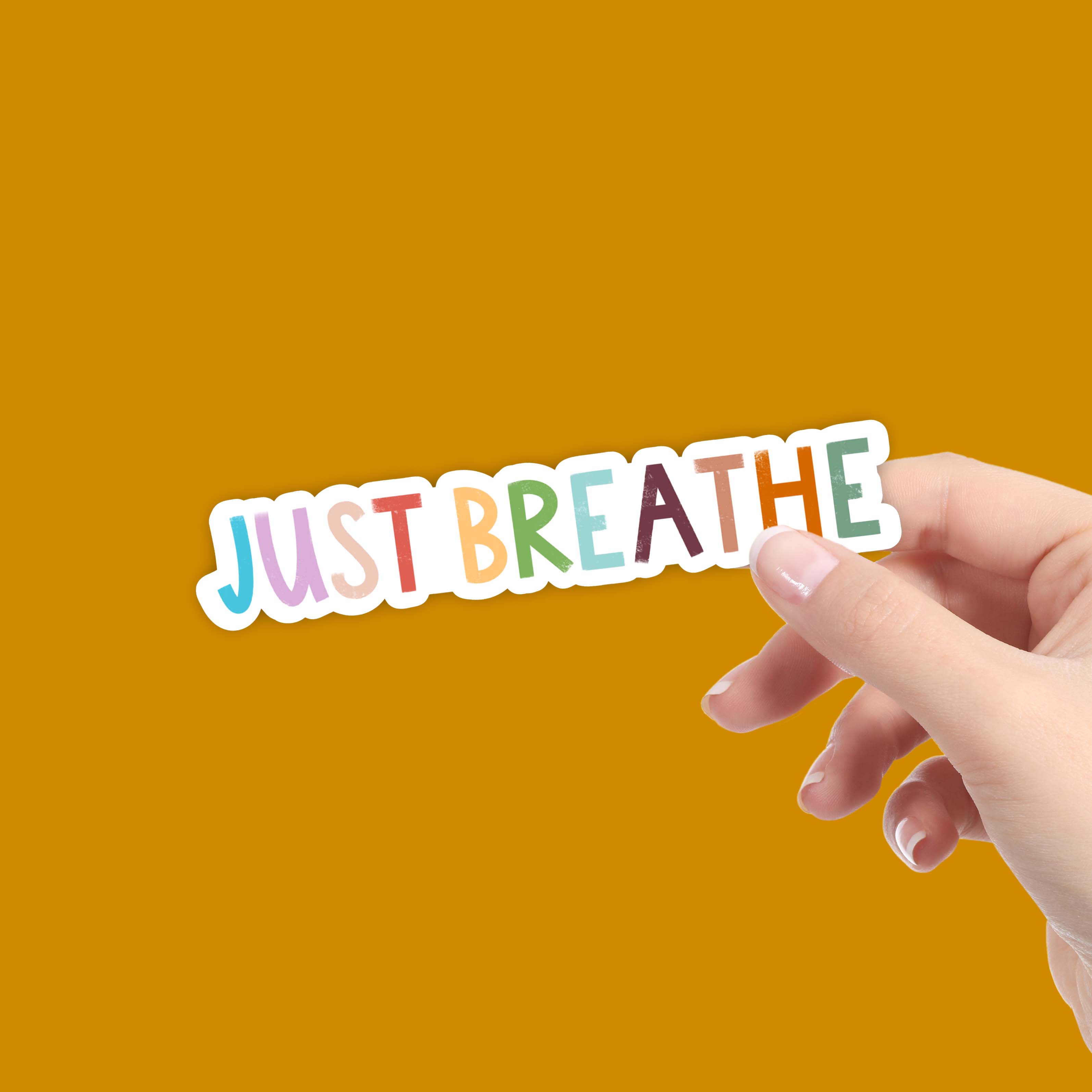  Just Breathe - Multicolor Lettering Sticker、mySite、elrpsem3k