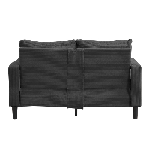 74" High Resilience three seater Sofa, Wooden Frame 3 Seat Sofa, Comfy , Modern Upholstered Sofa, Living Room Bedroom Apartment , Dark gray、、casual