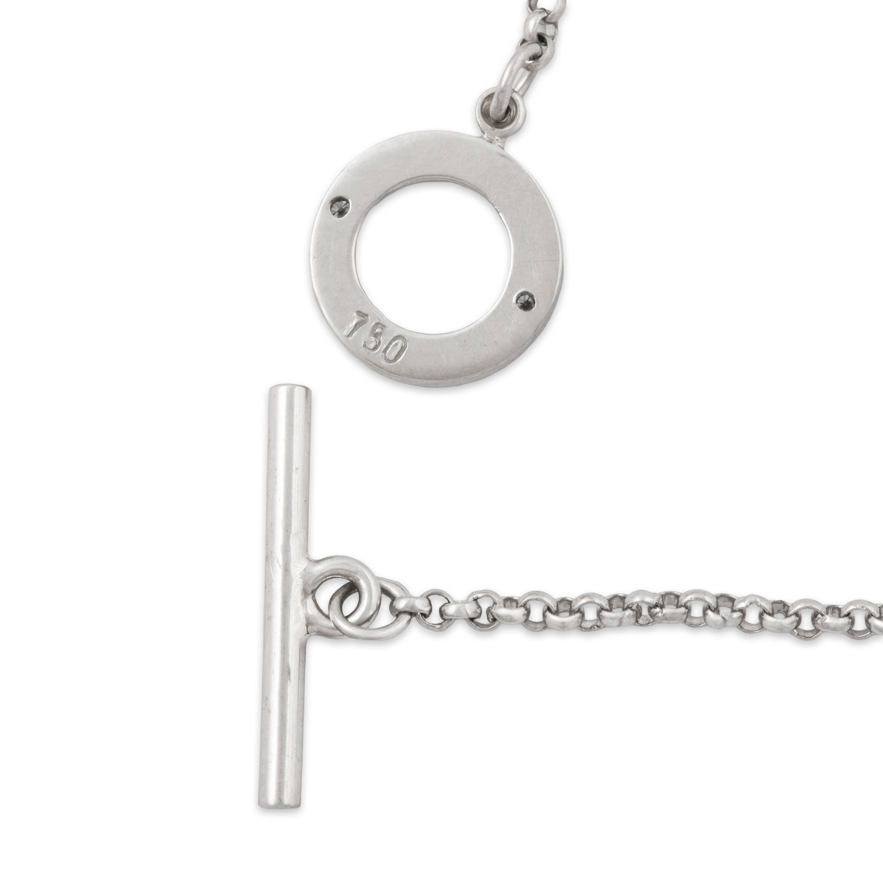 Vintage 18k White Gold Diamond Aries Zodiac Pendant Necklace 20.5、mySite、hinf8tx79