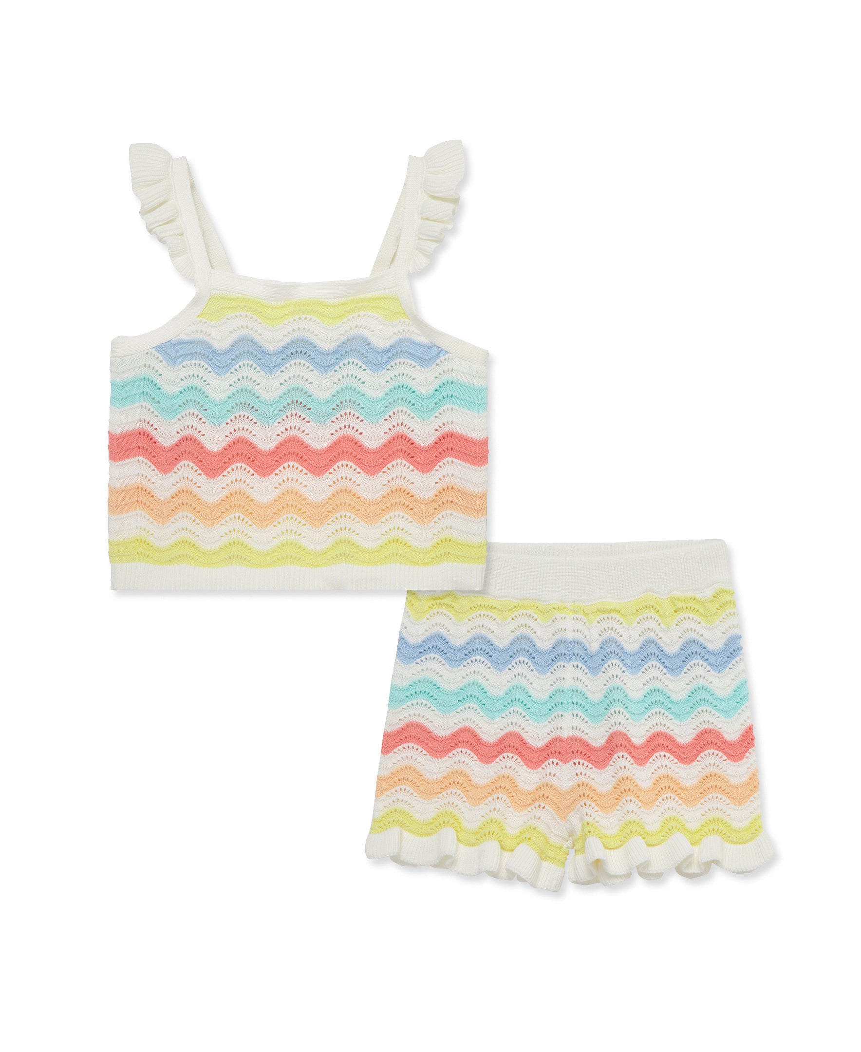  Wavy Pointelle Knit Short Set (2T-4T)、mySite、layawaytickets