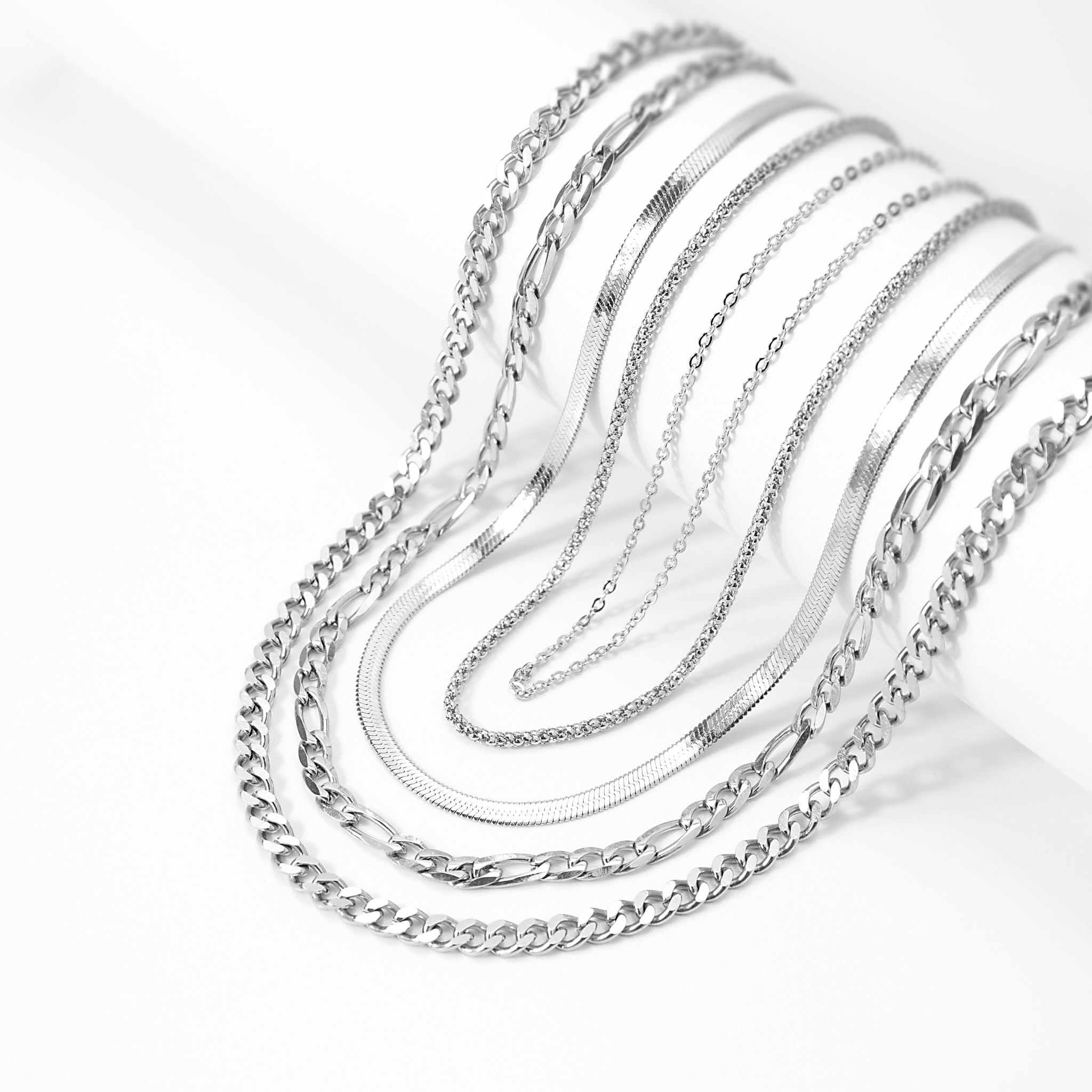 25 pc Stainless Steel Assorted Layered Necklace Set / BND0007、mySite、dreamappss