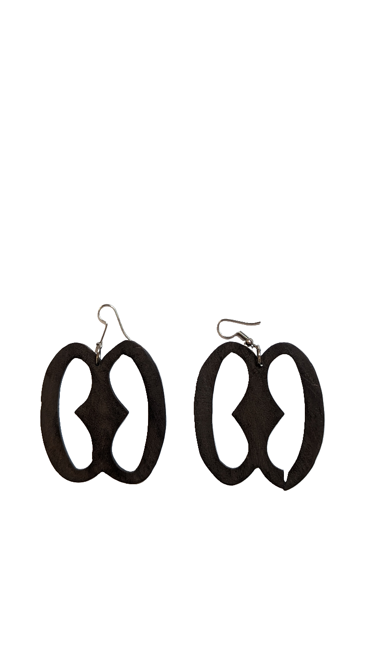 Dupsie's Wooden Ghanaian Adinkra Nkonsonkonson Unity Earrings DPJGANE、mySite、solidvoid