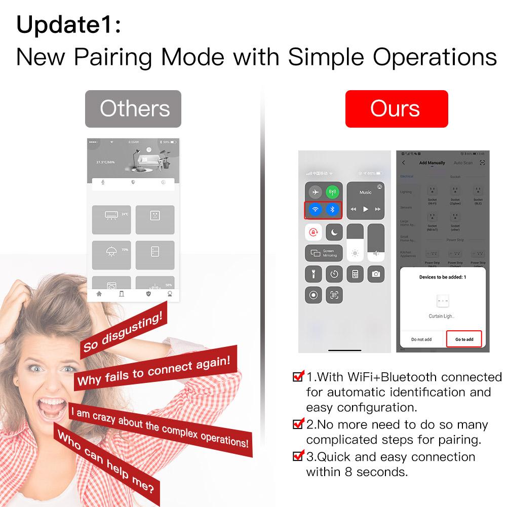 WiFi Curtain Light Switch RF433 Smart Glass Panel Curtain Light Touch Switch Single Pole Neutral Wire Required US、mySite、fannypackpong