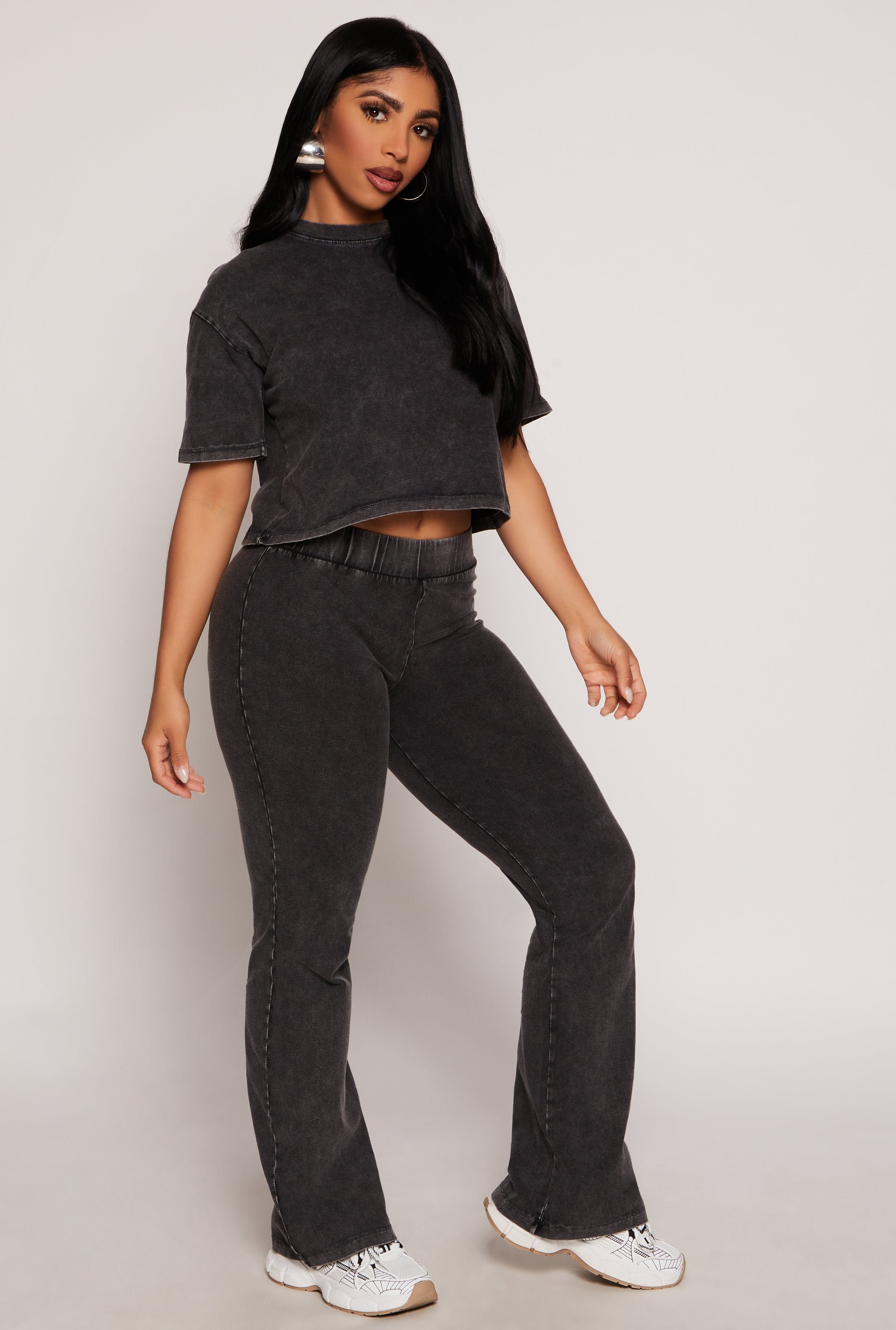 Acid Wash Boot Cut Pants、mySite、camillekostekn