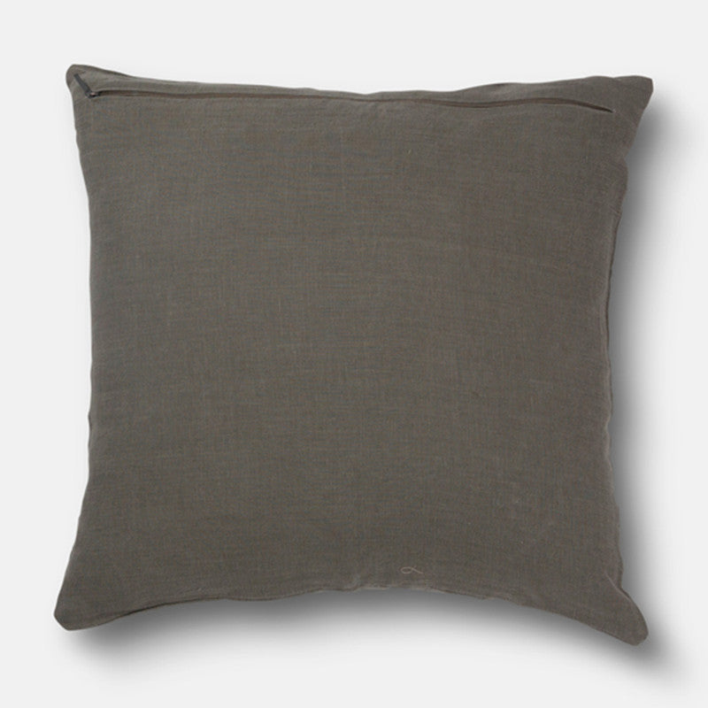 Linen Blossom Stitch Cushion Cover | Olive | 45 x 45 cm、mySite、camillekostekn