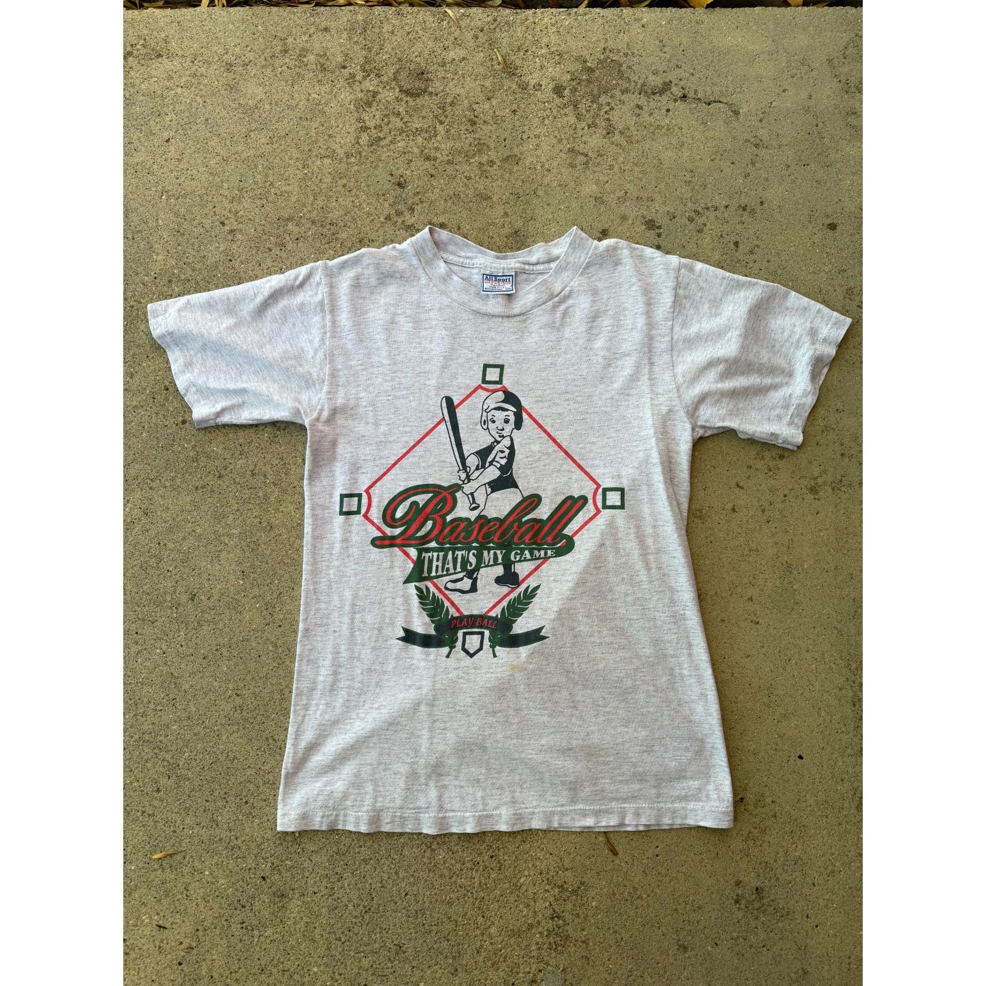 90's Baseball That's My Game Single Stitch Graphic Tee T-Shirt Small、mySite、garagedoors4me