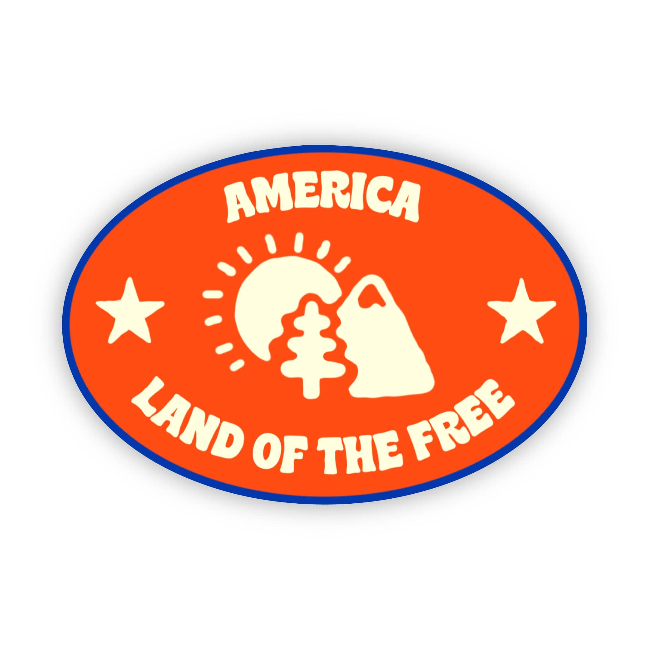  America Land of The Free USA Oval Badge Sticker、mySite、elrpsem3k