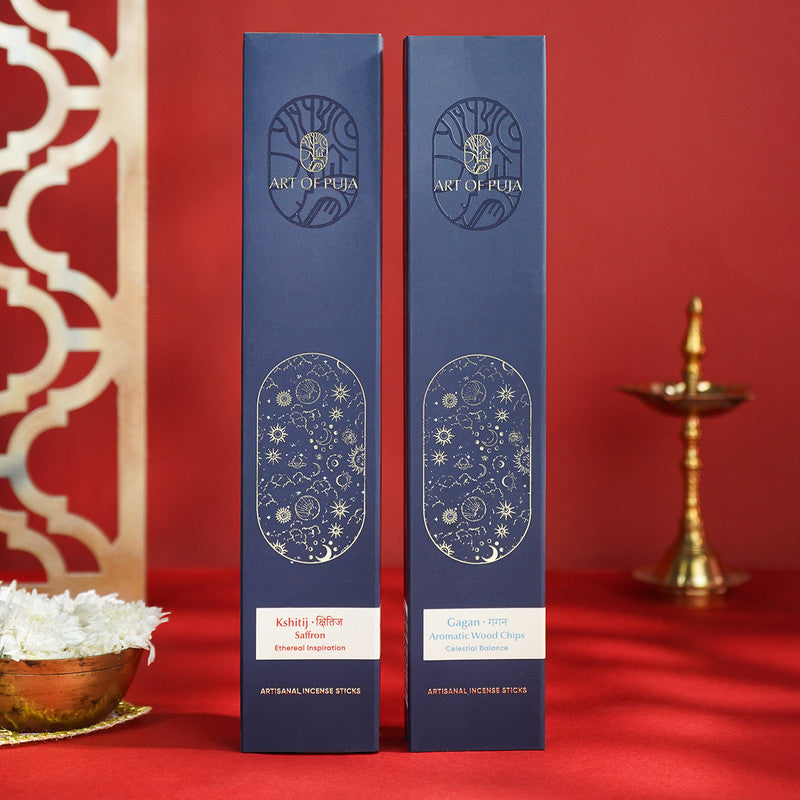 Wooden Festive Gift Box | Incense Stick & Incense Holder | Saffron Fragrance | Set of 2、mySite、camillekostekn