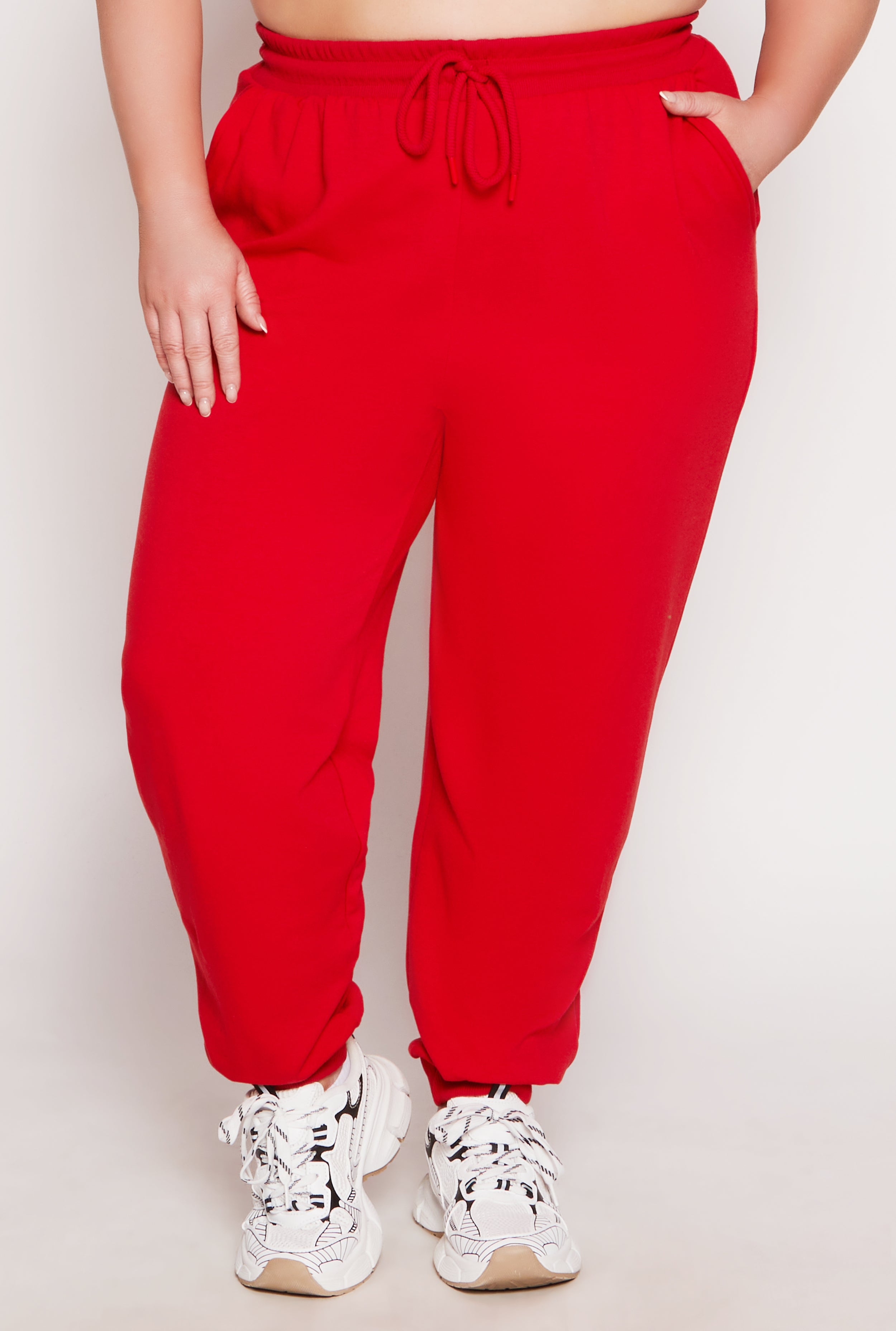 Plus Size High Waisted Drawstring Joggers、mySite、camillekostekn