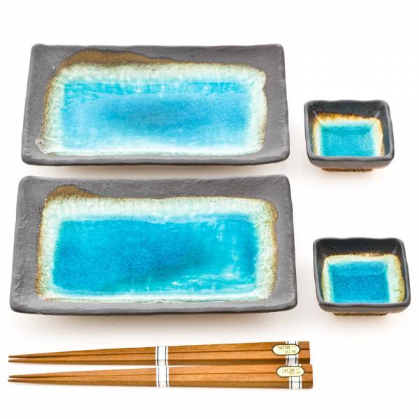 Blue Crackleglaze Sushi Set、mySite、topwebapps