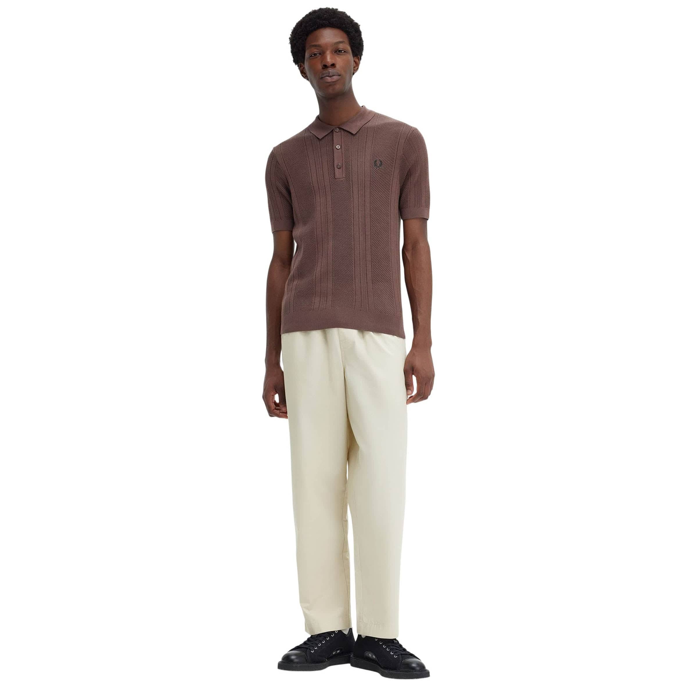 COTTON CROCHET KNIT POLO SHIRT、mySite、zt4zffjzw