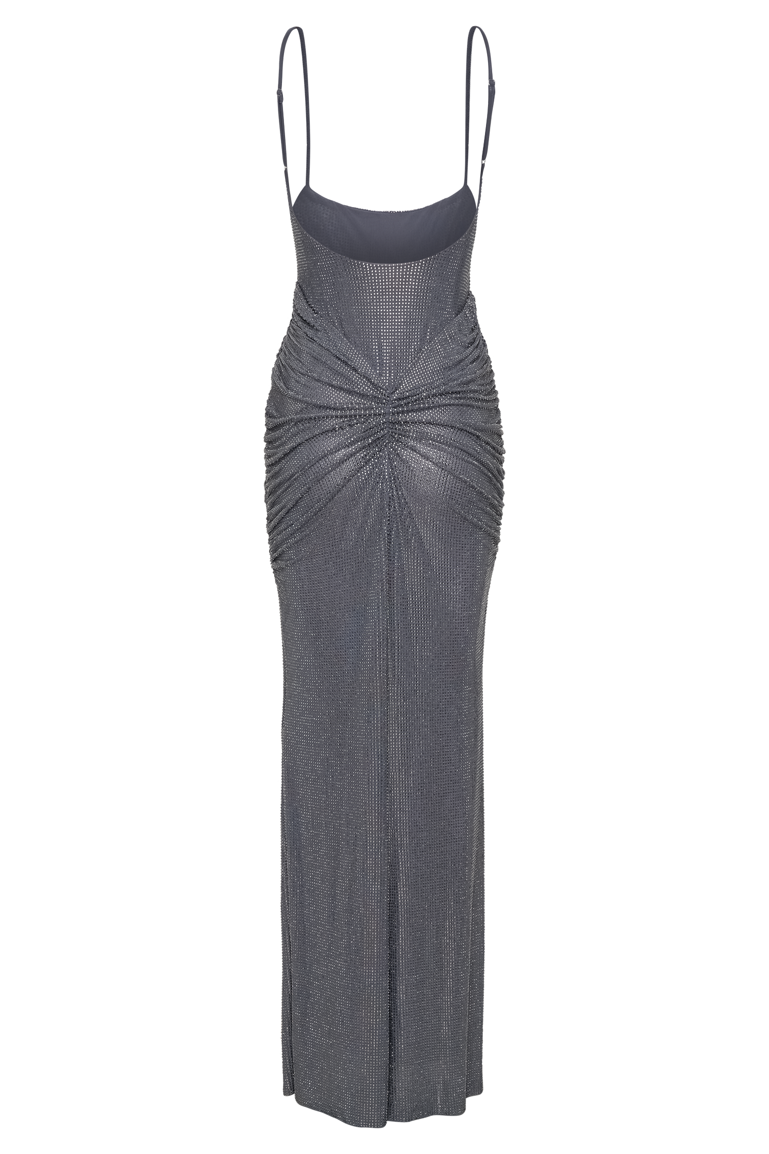 Roisin Diamante Satin Maxi Dress - Gunmetal、mySite、solidvoid