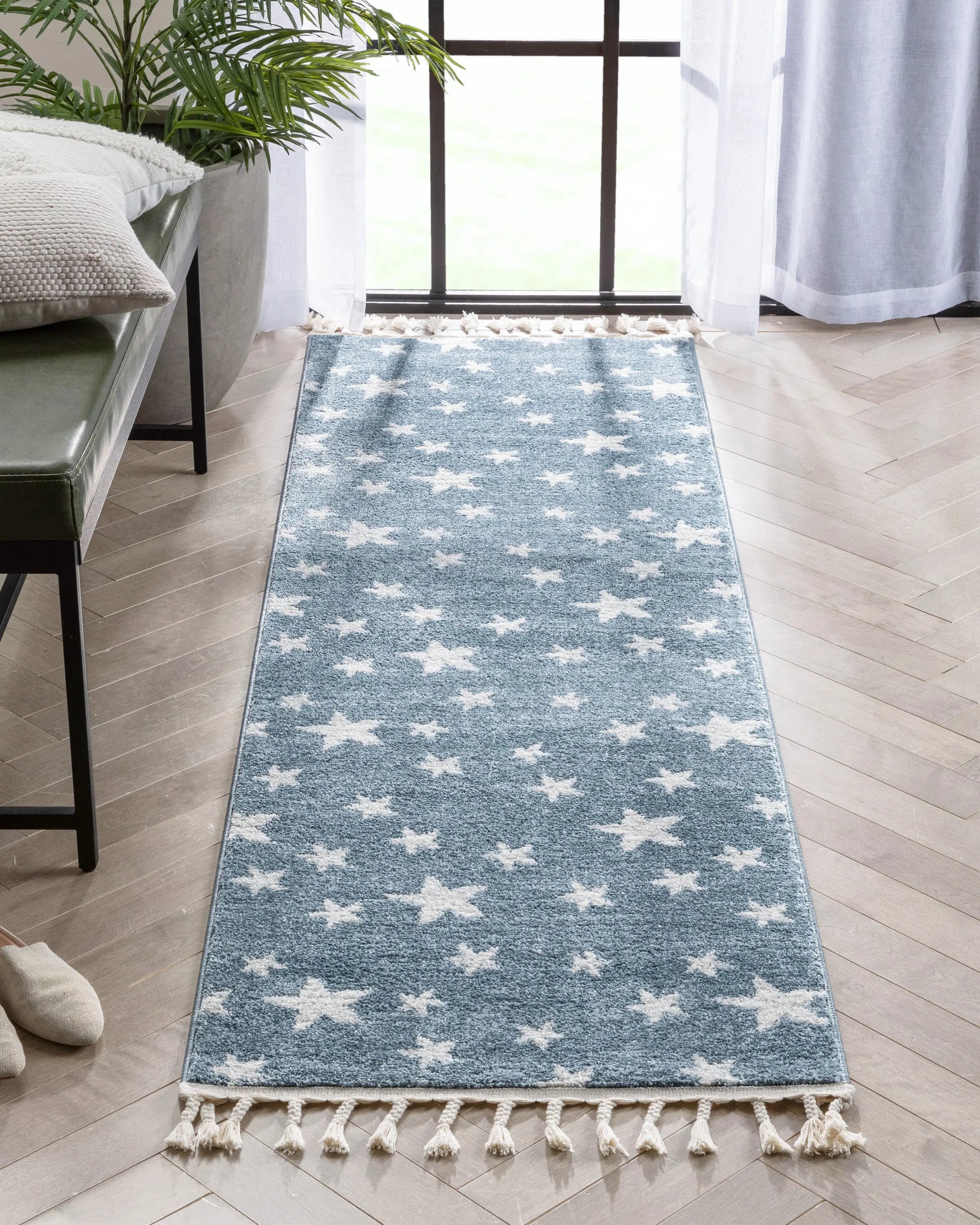 Stars Modern Geometric Blue Kids Rug、mySite、gigharbornorthrealestate