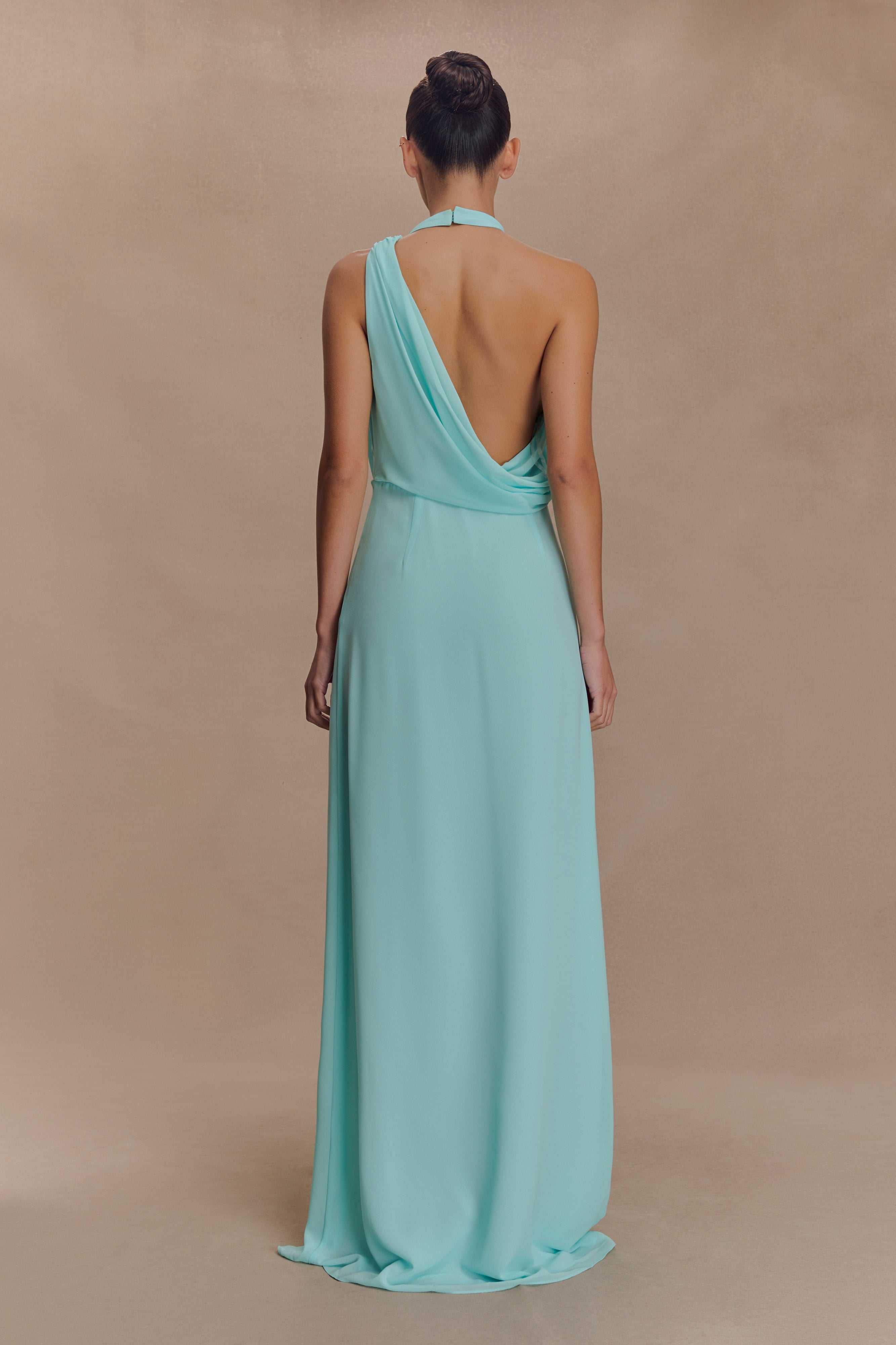 Galia Cowl Neck Maxi Dress - Lagoon、mySite、solidvoid