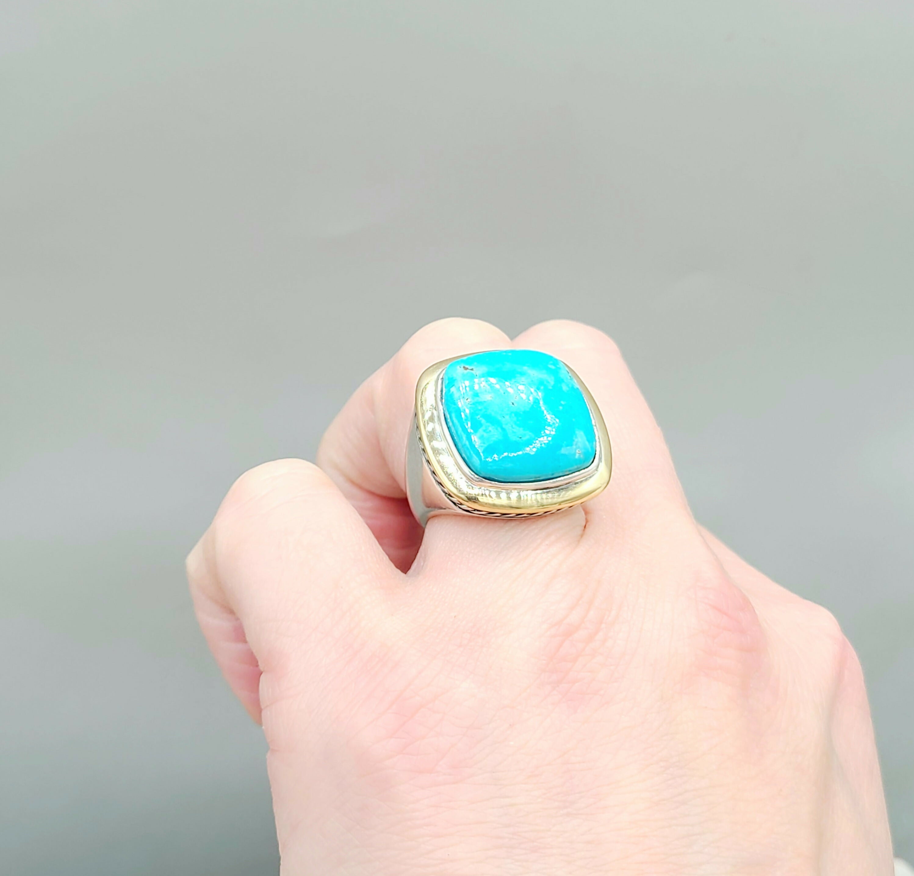 David Yurman Albion Statement Ring Turquoise & Gold、mySite、hinf8tx79