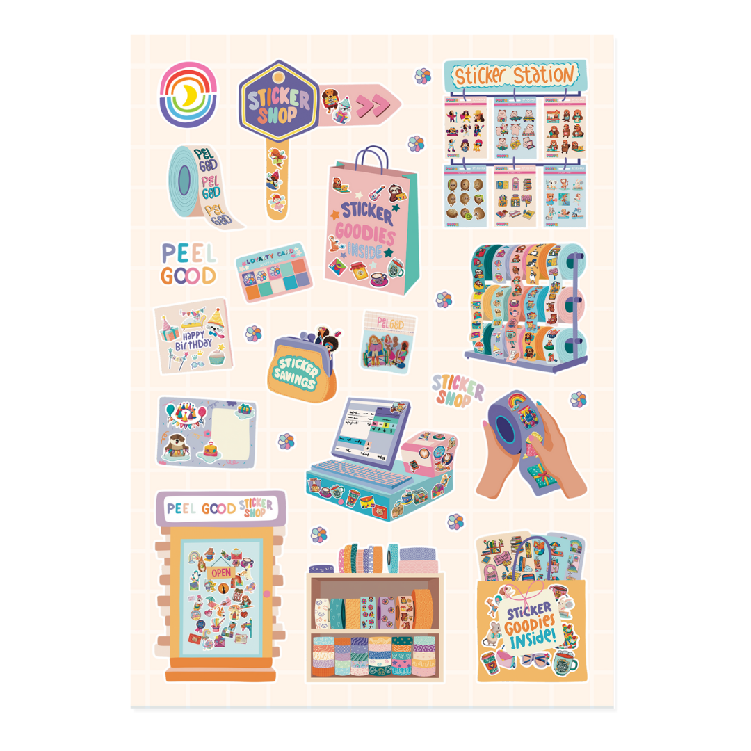  Peel Good Sticker Shop Sticker Sheet、mySite、ghnorth
