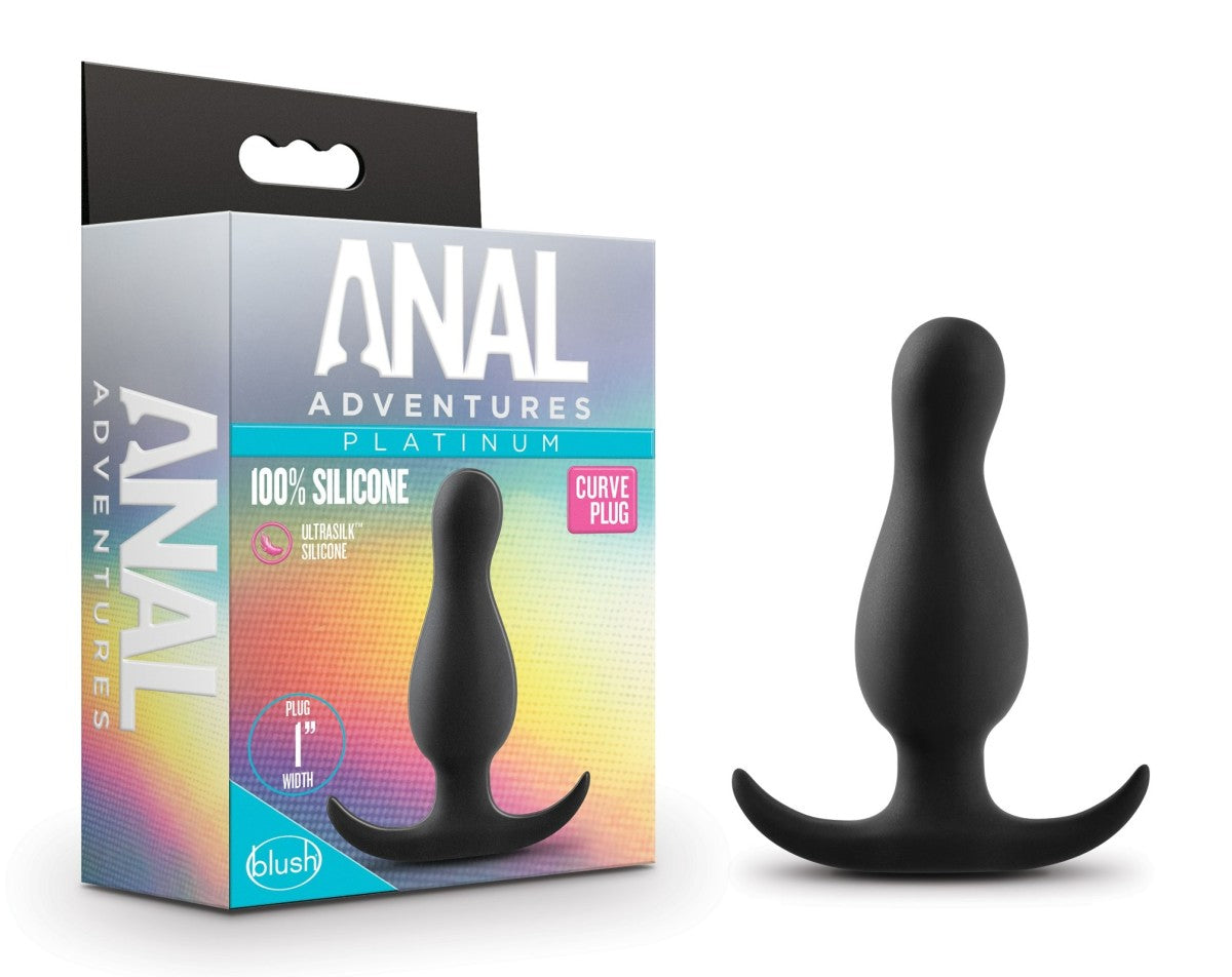 Anal Adventures Platinum By Blush® | Curve Curved Black 3.5-Inch Anal Plug、mySite、bottomscart