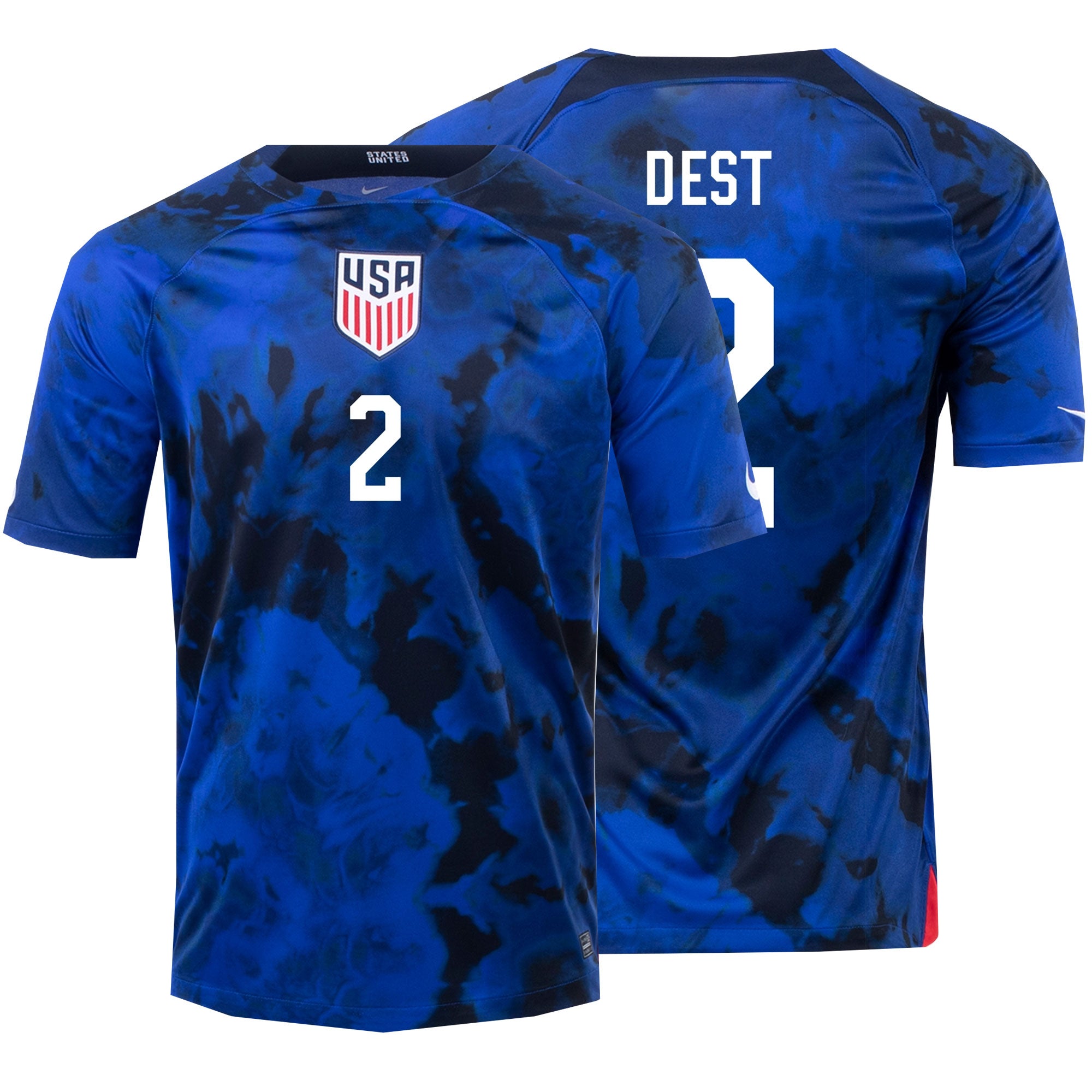 Nike Men's USA 2022/23 Away Jersey w/ Dest #2 Printing、mySite、bottomscart